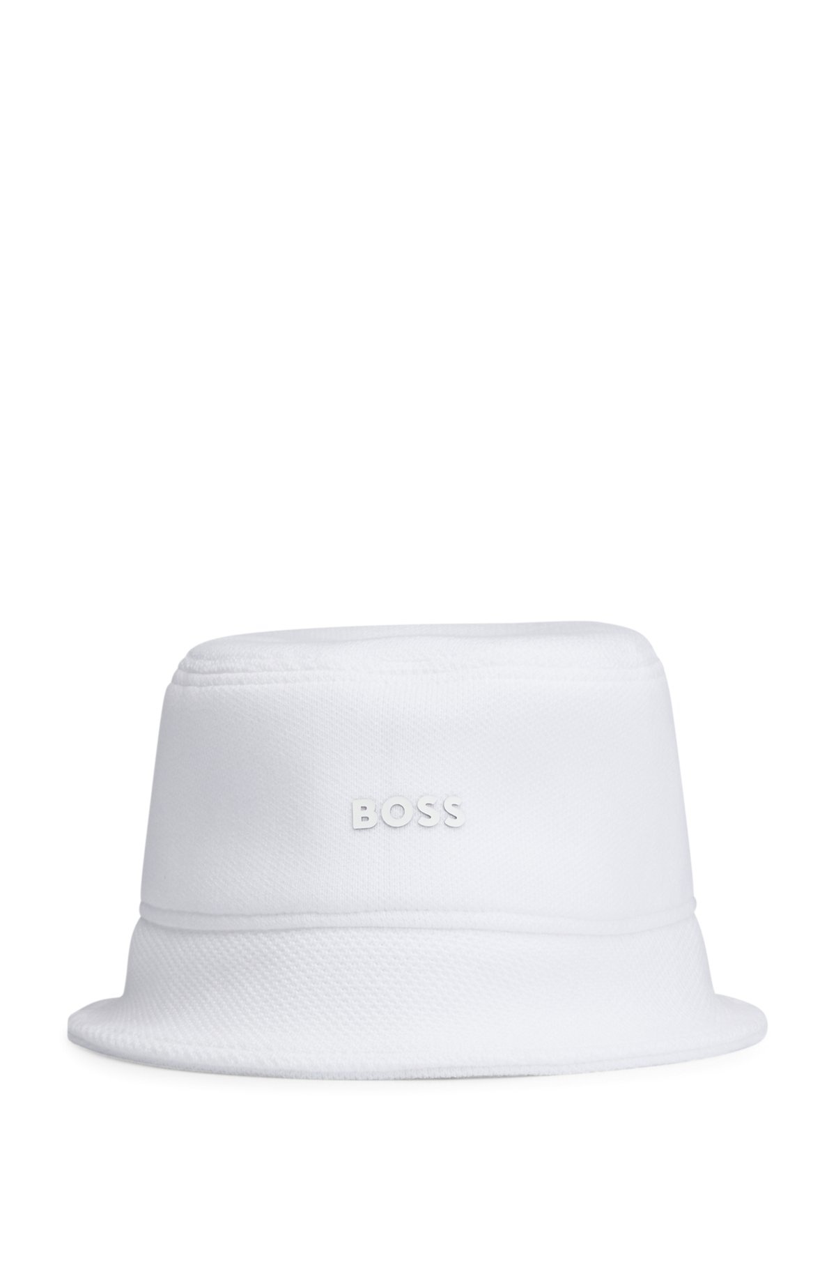 COTTON-PIQUÉ BUCKET HAT WITH LOGO DETAIL - 1