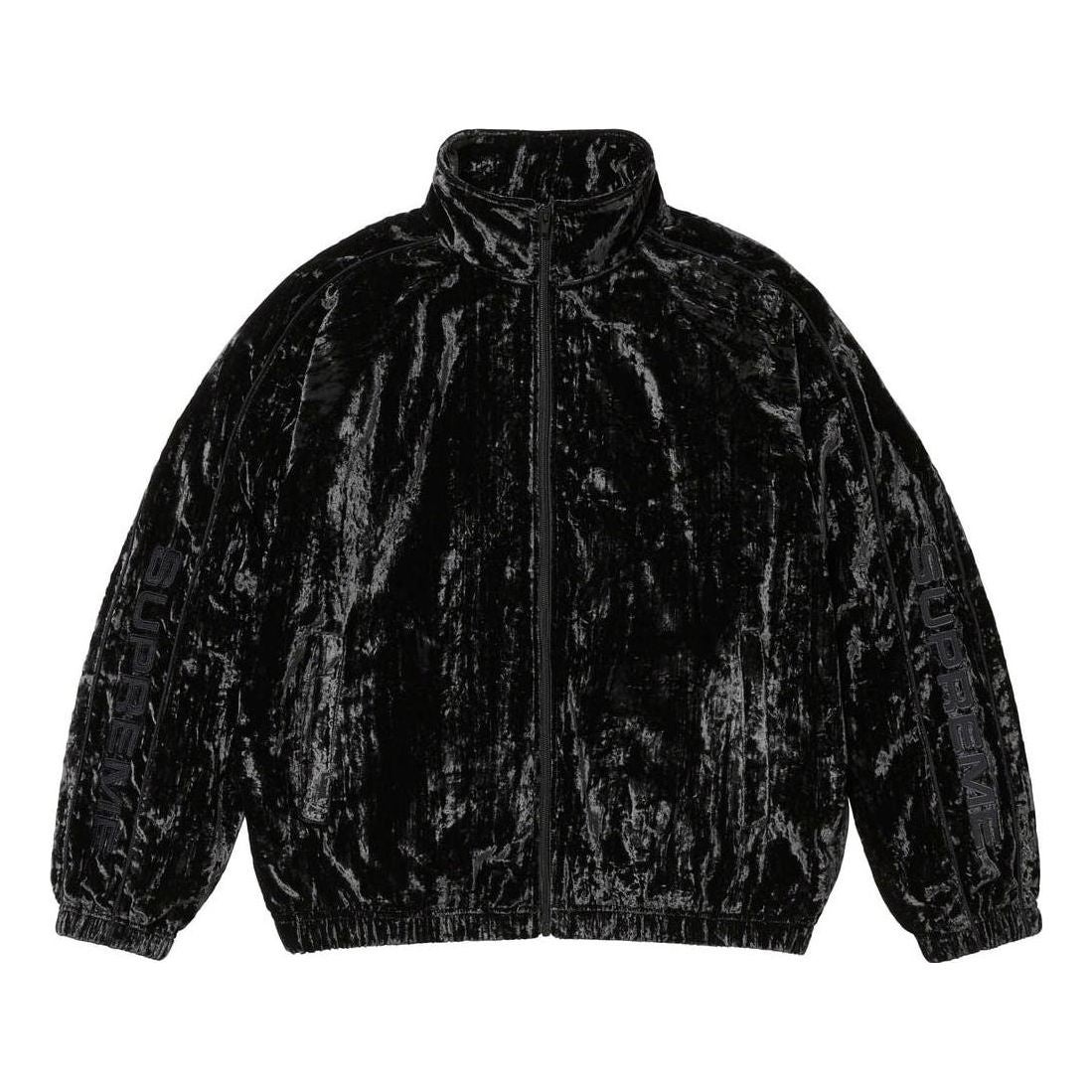 Supreme Crushed Velvet Track Jacket 'Black' SUP-FW23-119 - 1