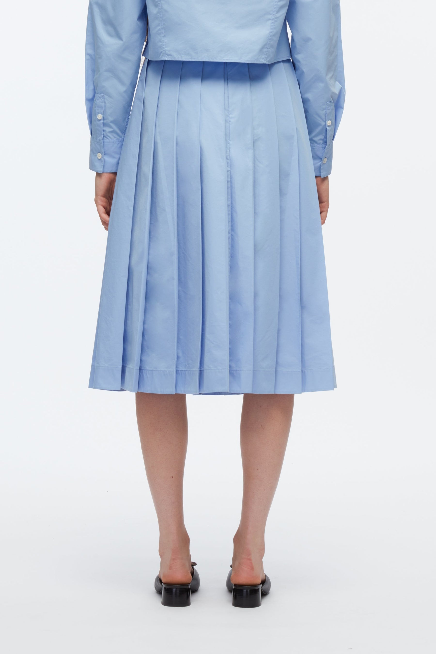 Knife Pleat Belted Skirt - 4