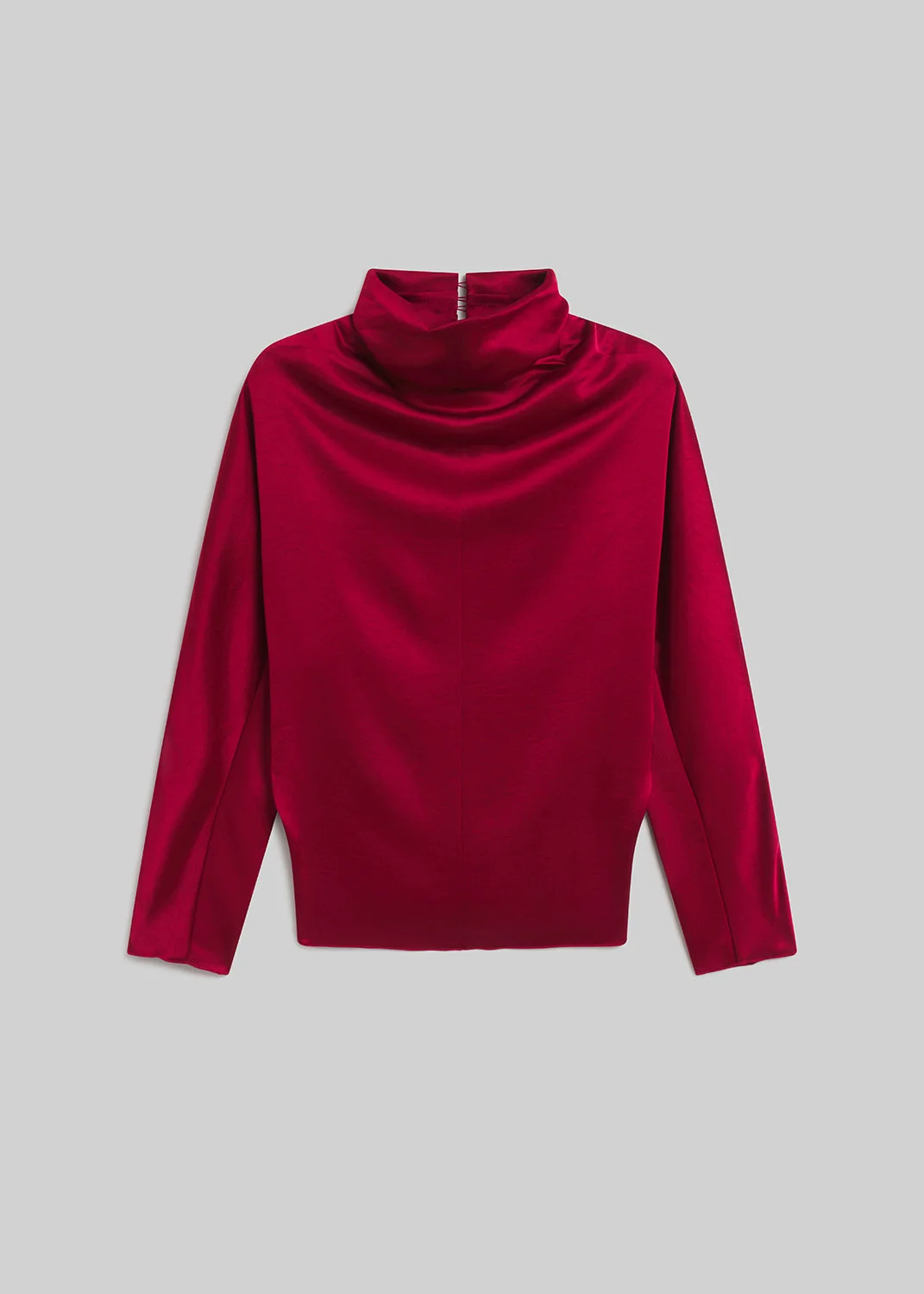 Ilaria Draped Japanese hammered Satin Top In Apertivo - 1