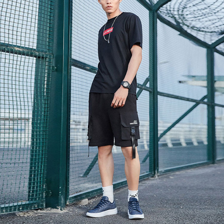 Li-Ning Chest Box Logo Solid Color Short Sleeve 'Black' AHSQ326-2 - 3