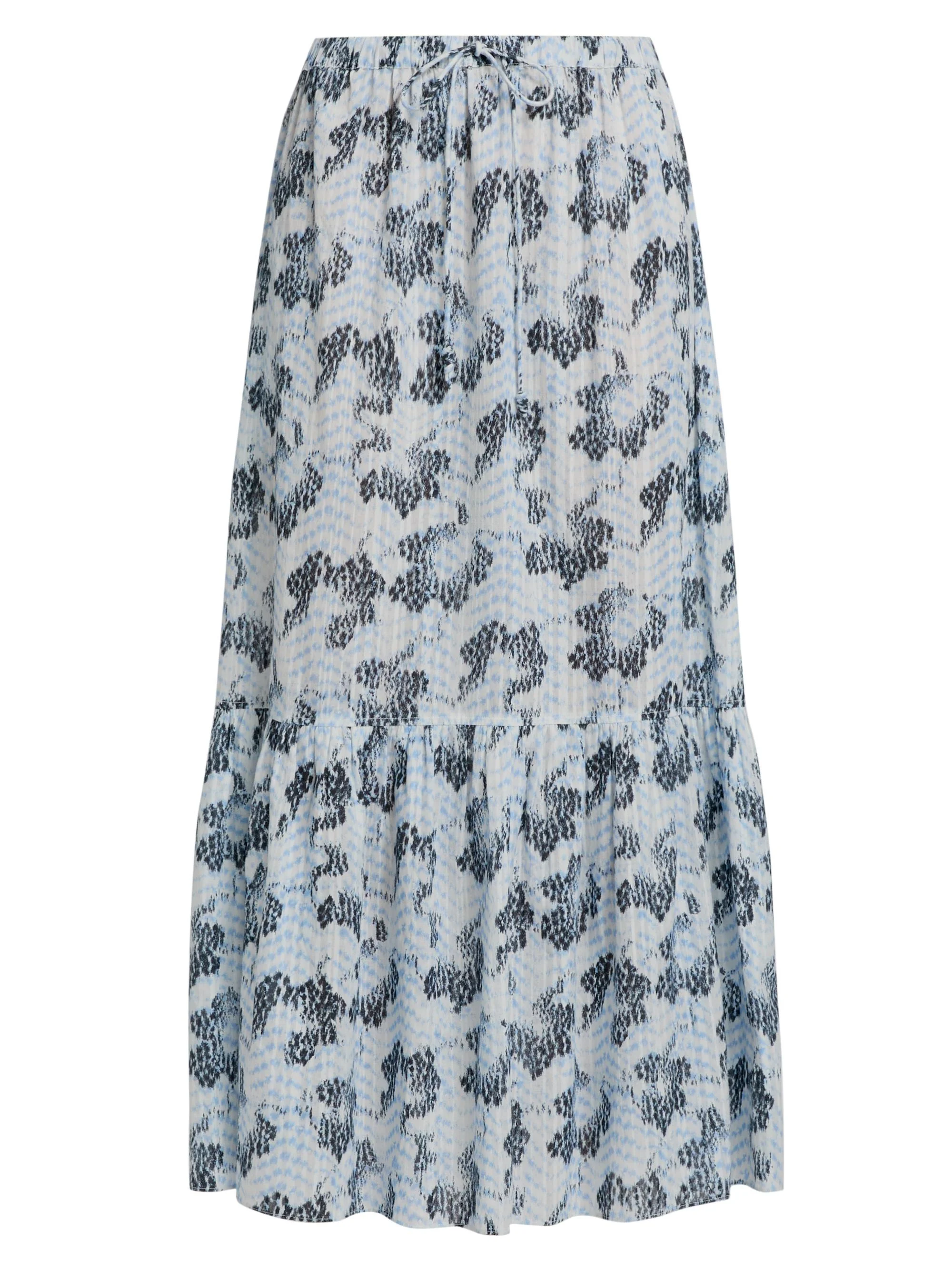 Women's Olina Printed Cotton A-Line Maxi Skirt - Ciel - 1