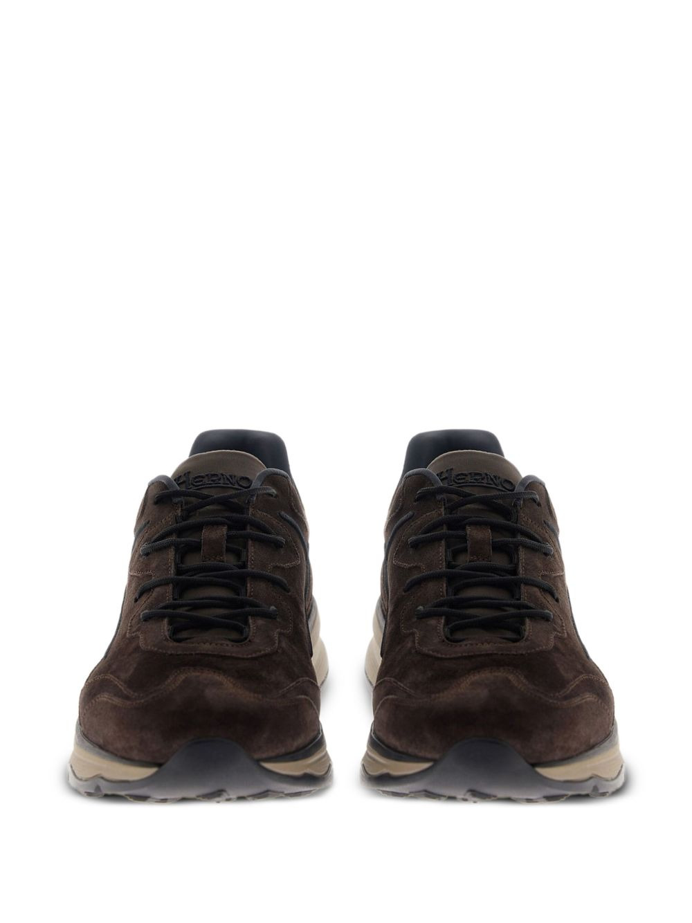panelled suede sneakers - 3