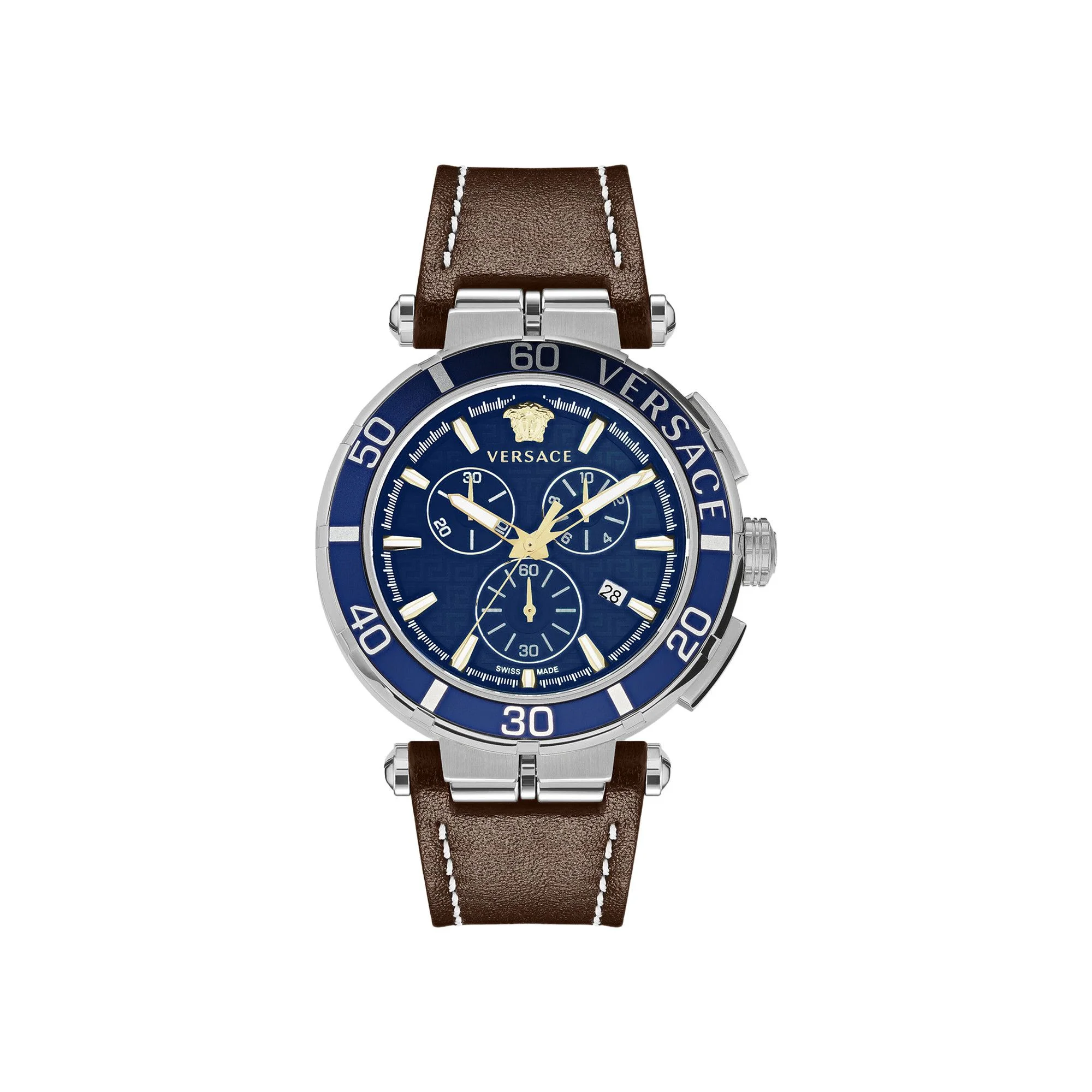 Versace Greca Chrono Strap Watch 'Stainless Steel' - 1