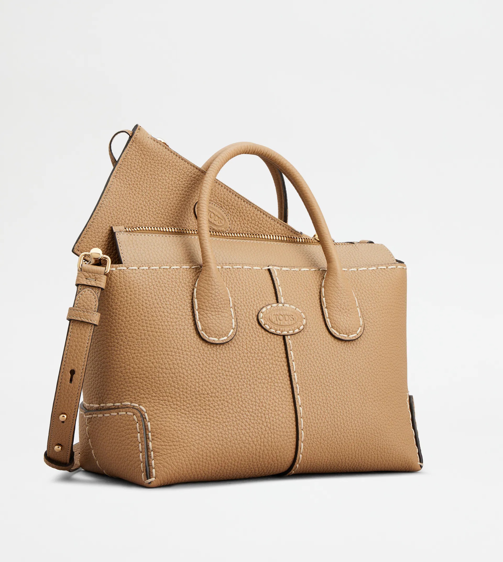 TOD'S DI BAG IN LEATHER SMALL - NATURAL - 6