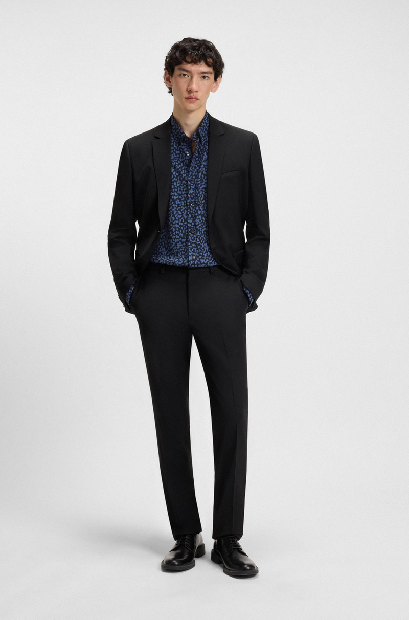 HUGO RELAXED-FIT SHIRT IN ABSTRACT-PRINT POPLIN outlook