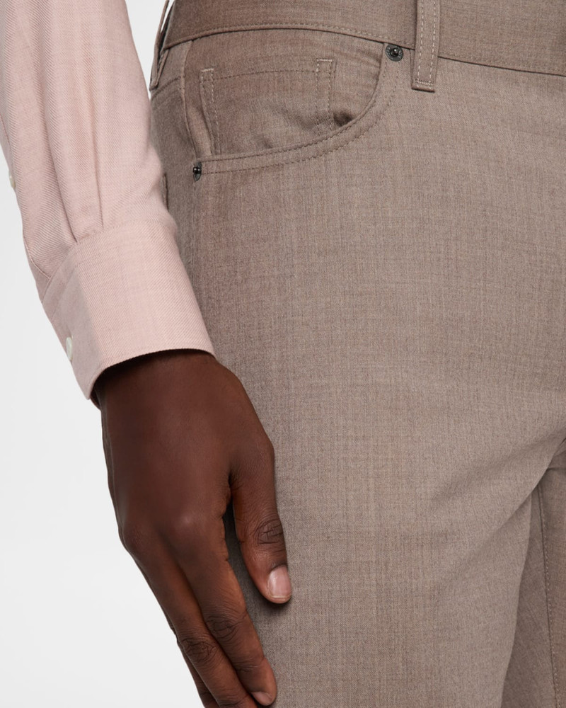 Men's Wool Sharkskin Slim Five-Pocket Pants 5