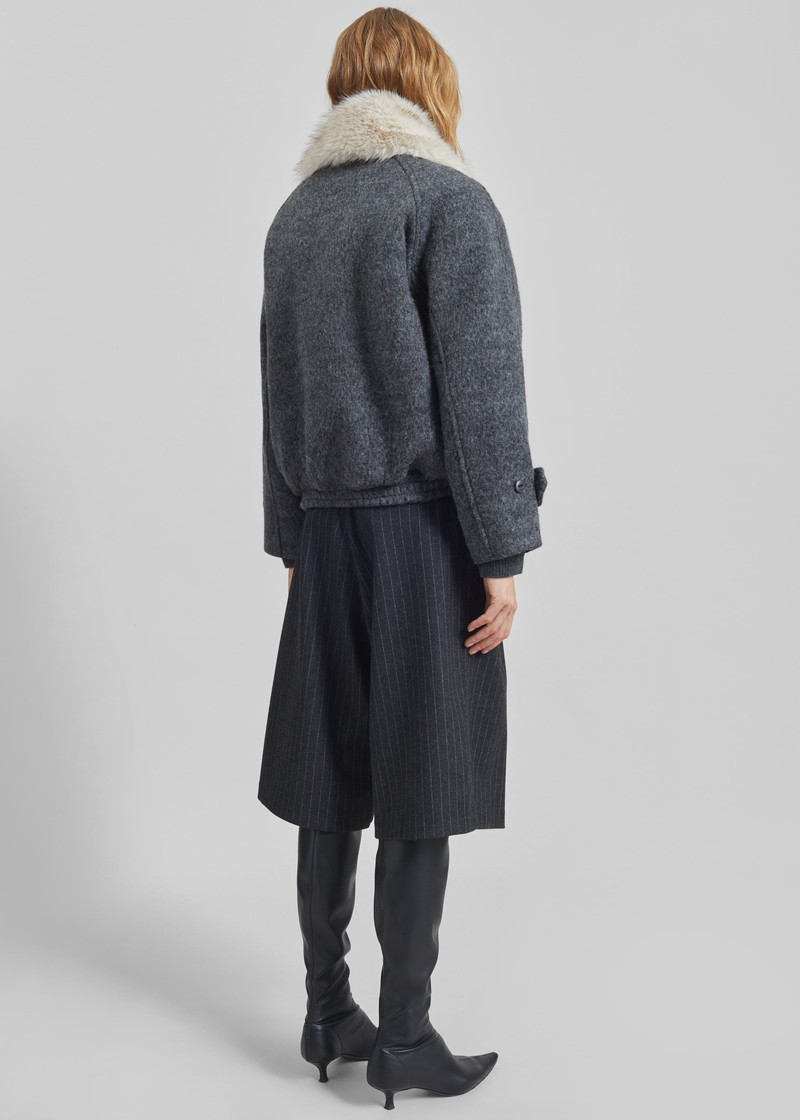 Nyborg Wool Quilted Jacket - Dark Grey 9