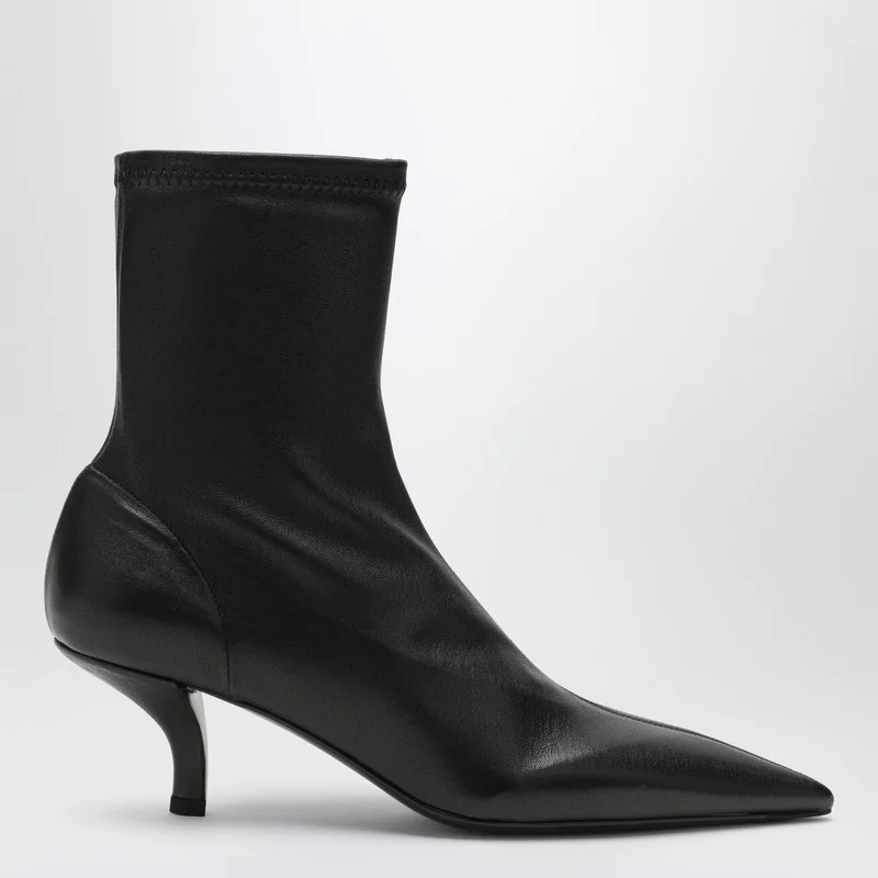 Black leather ankle boots - 1