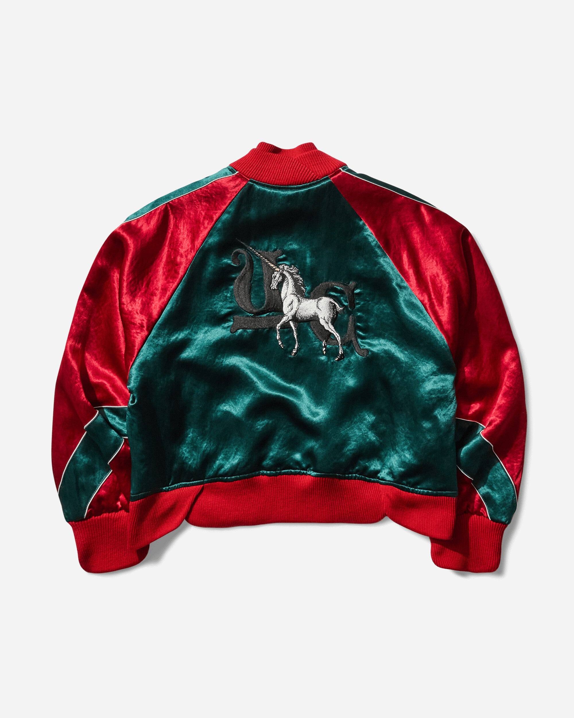 Women's Embroidered Bomber Jacket Green - 2