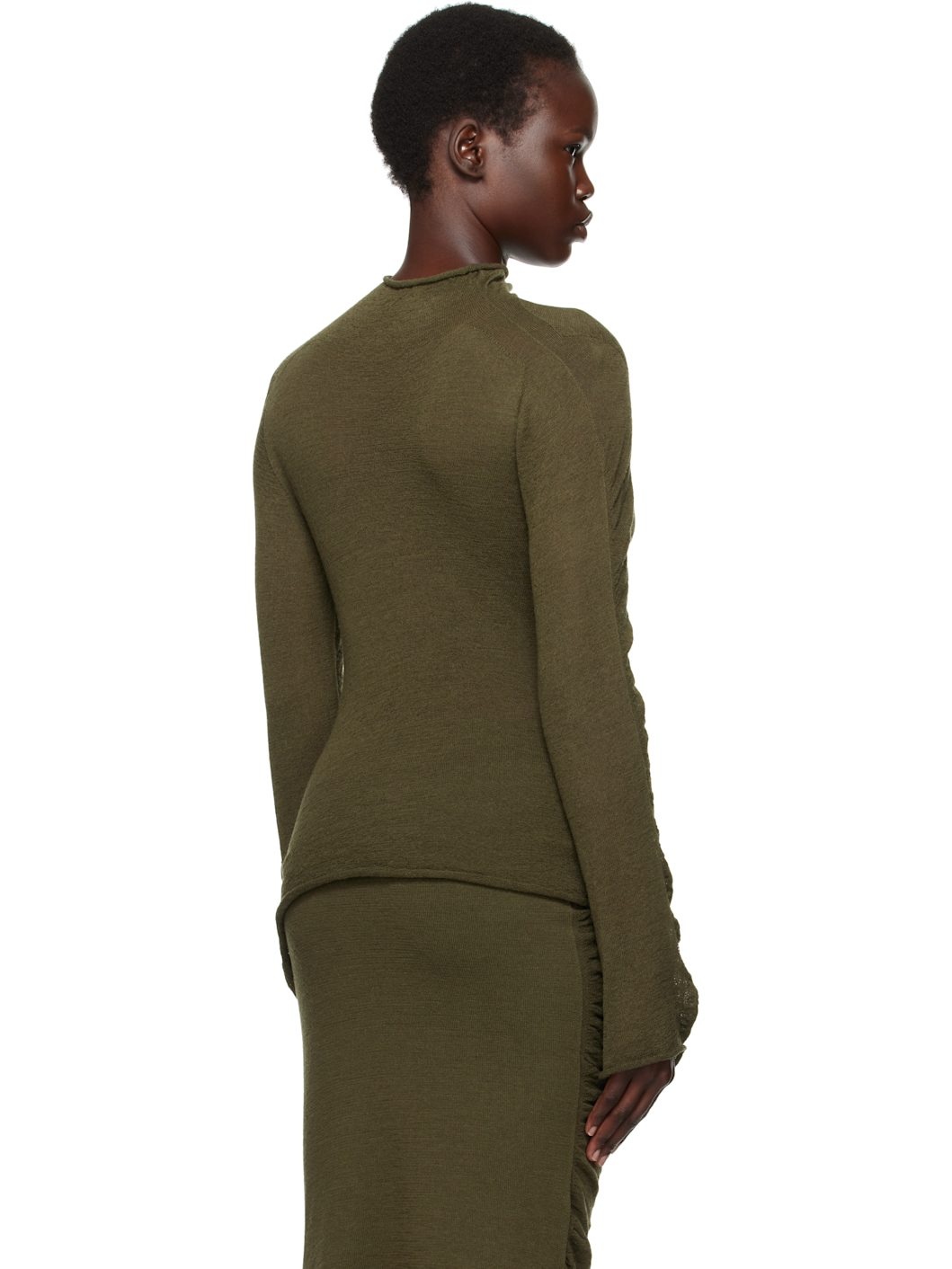 Green Ambiguous Wool Sweater - 3