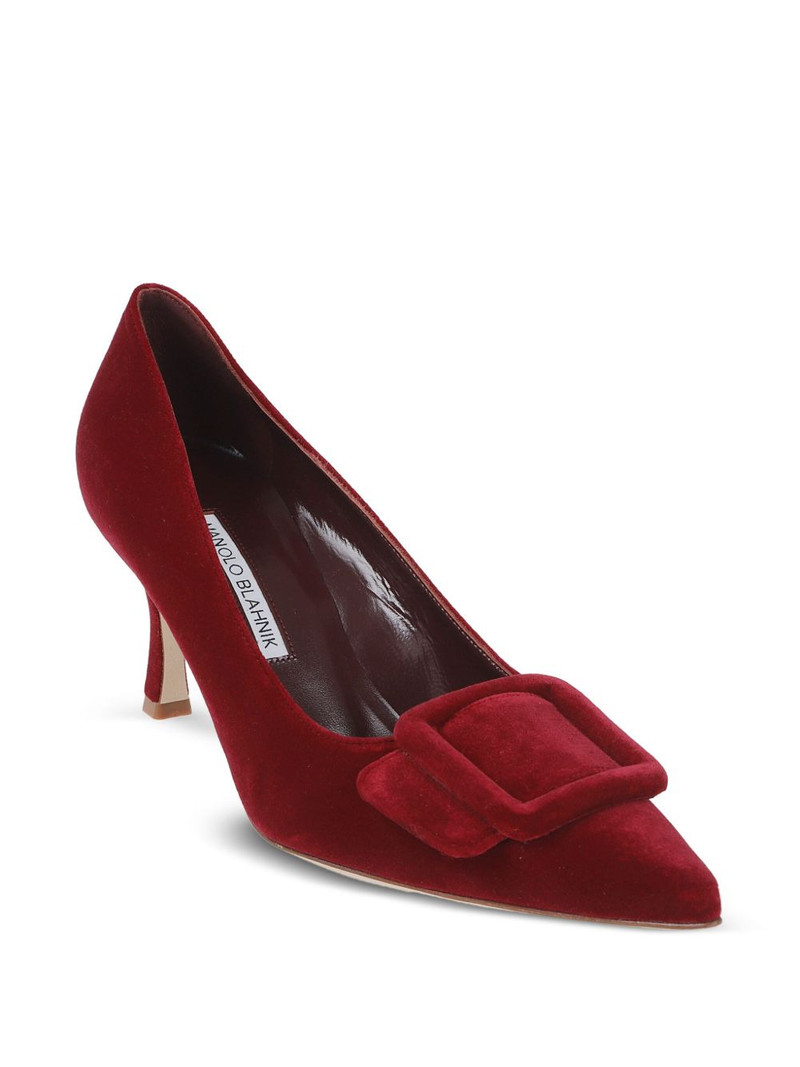 Manolo Blahnik 50mm buckle-detail heeled pumps outlook