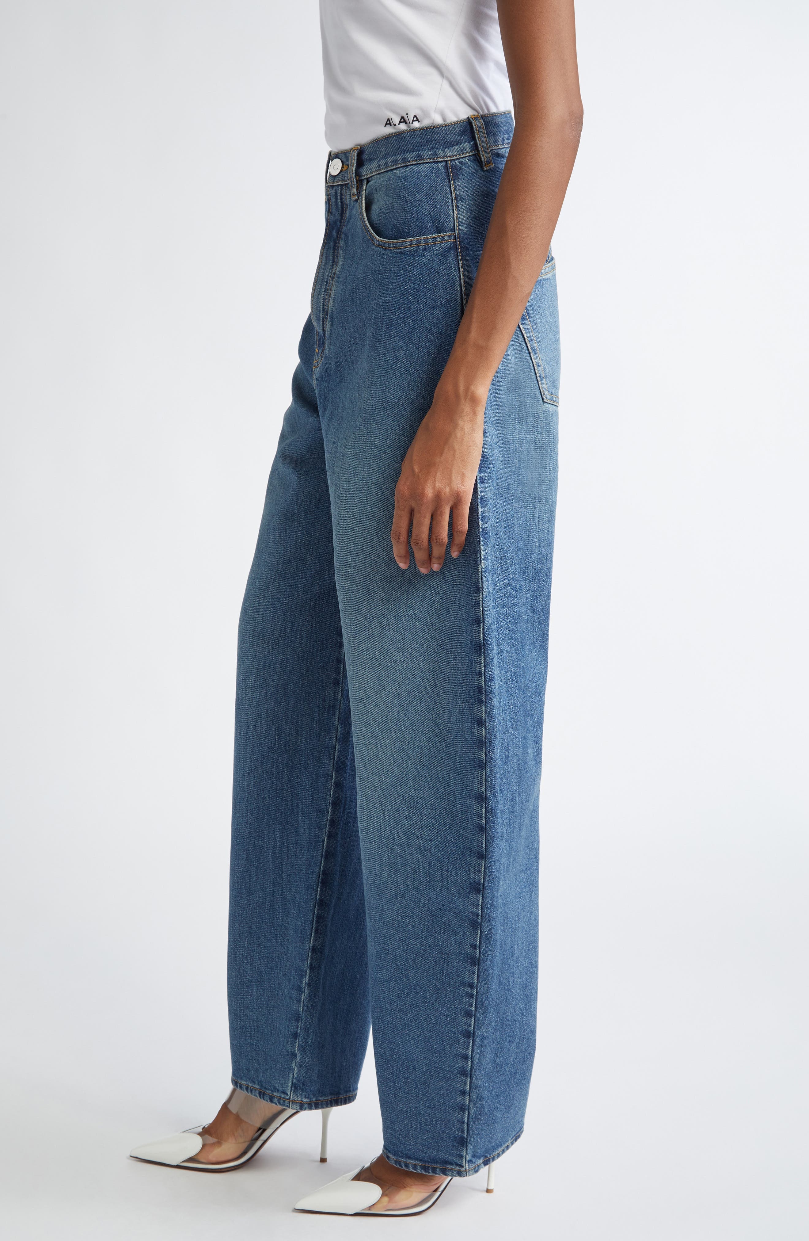 Alaïa Round Pants in Bleu Vintage at Nordstrom - 4