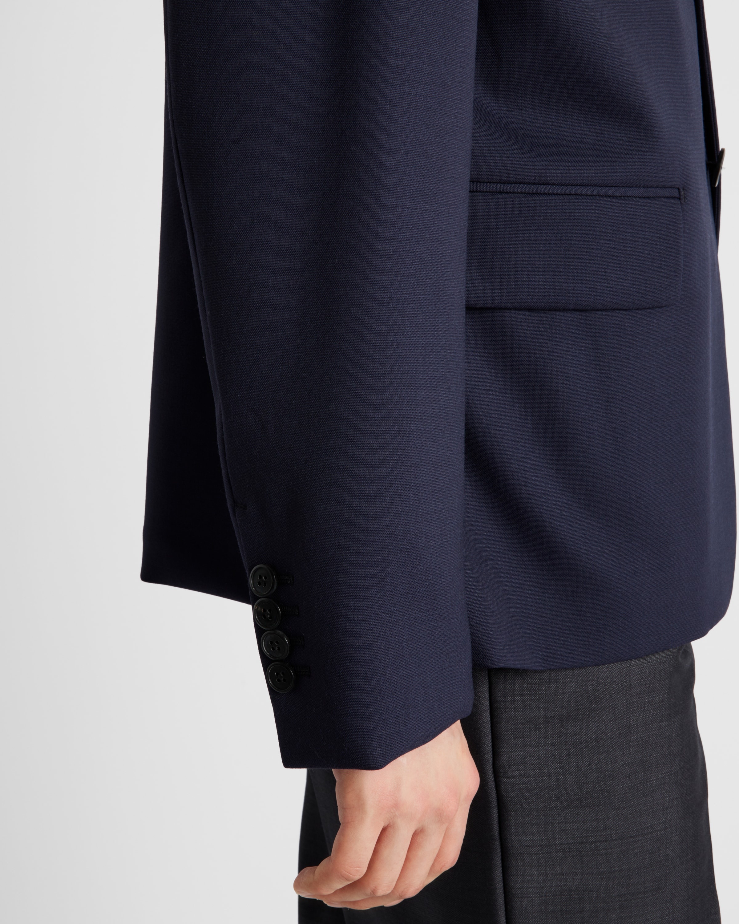 Single-breasted wool blend jacket - 4