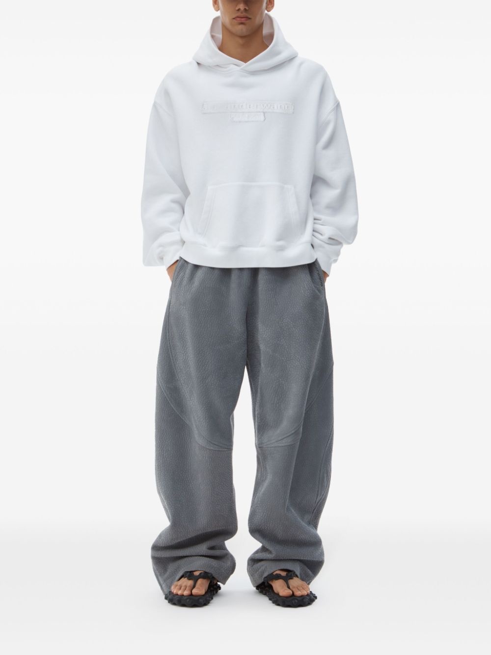 distressed-logo hoodie - 2