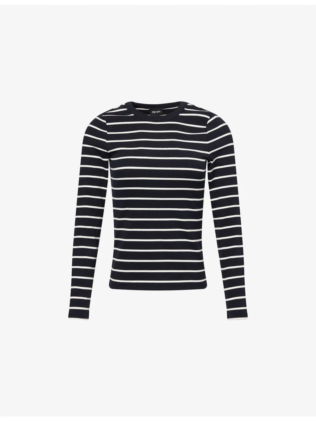 Ultimate Rib Striped Stretch-Cotton Top - 1