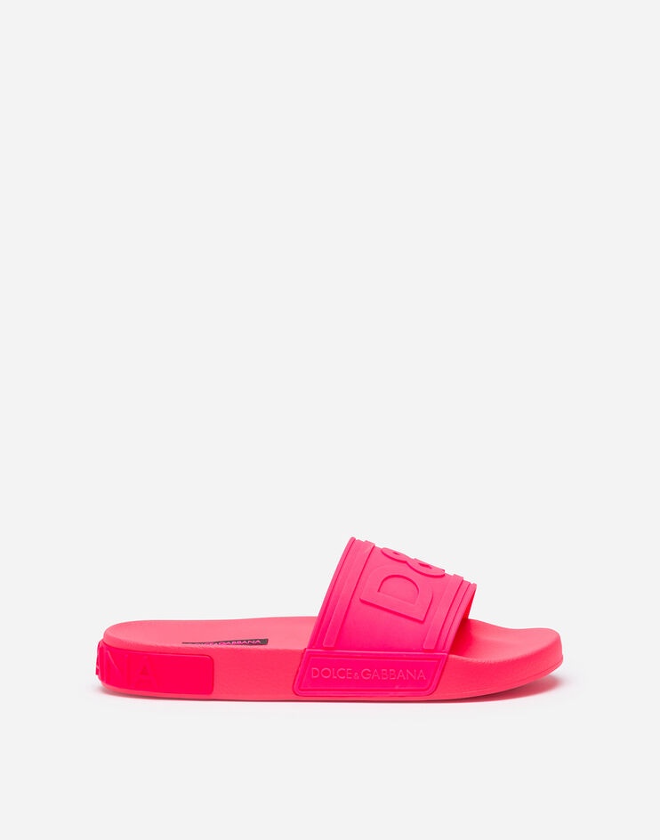 Fluorescent rubber beachwear sliders with D&G logo - 1