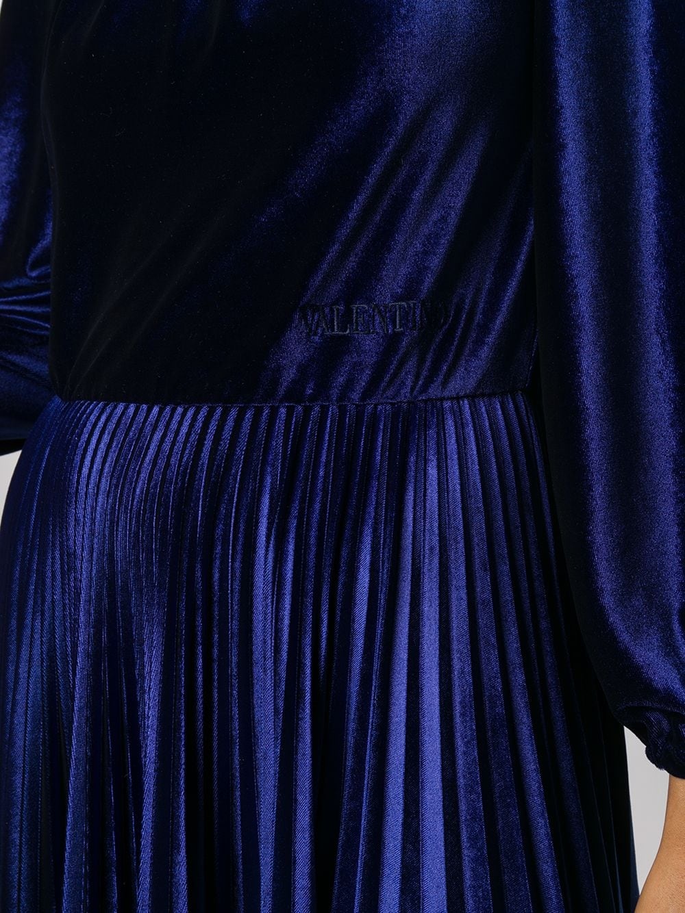 pleated velvet midi dress - 5