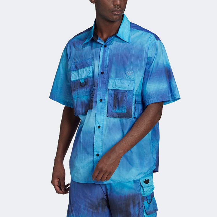 adidas Gradient Pocket Sports Short Sleeve Shirt Blue HD4809 - 2