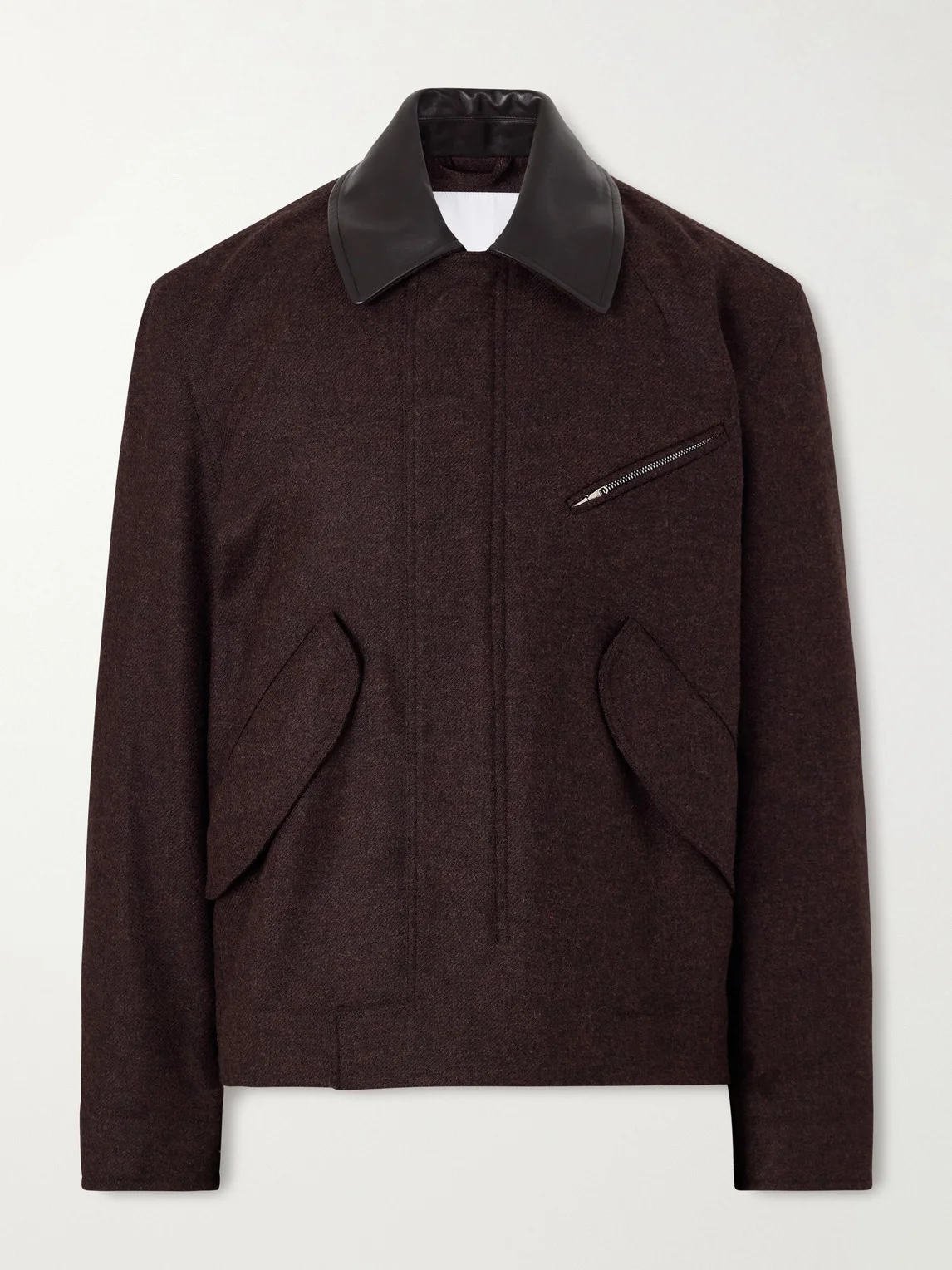 Painter Leather-Trimmed Wool-Twill Blouson Jacket - 1