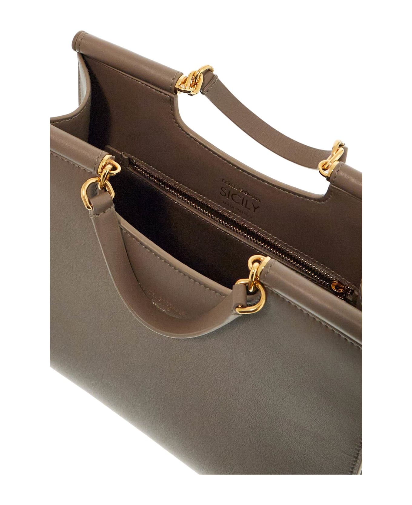 Beige Calfskin Tote Bag With Adjustable Shoulder Strap - 4