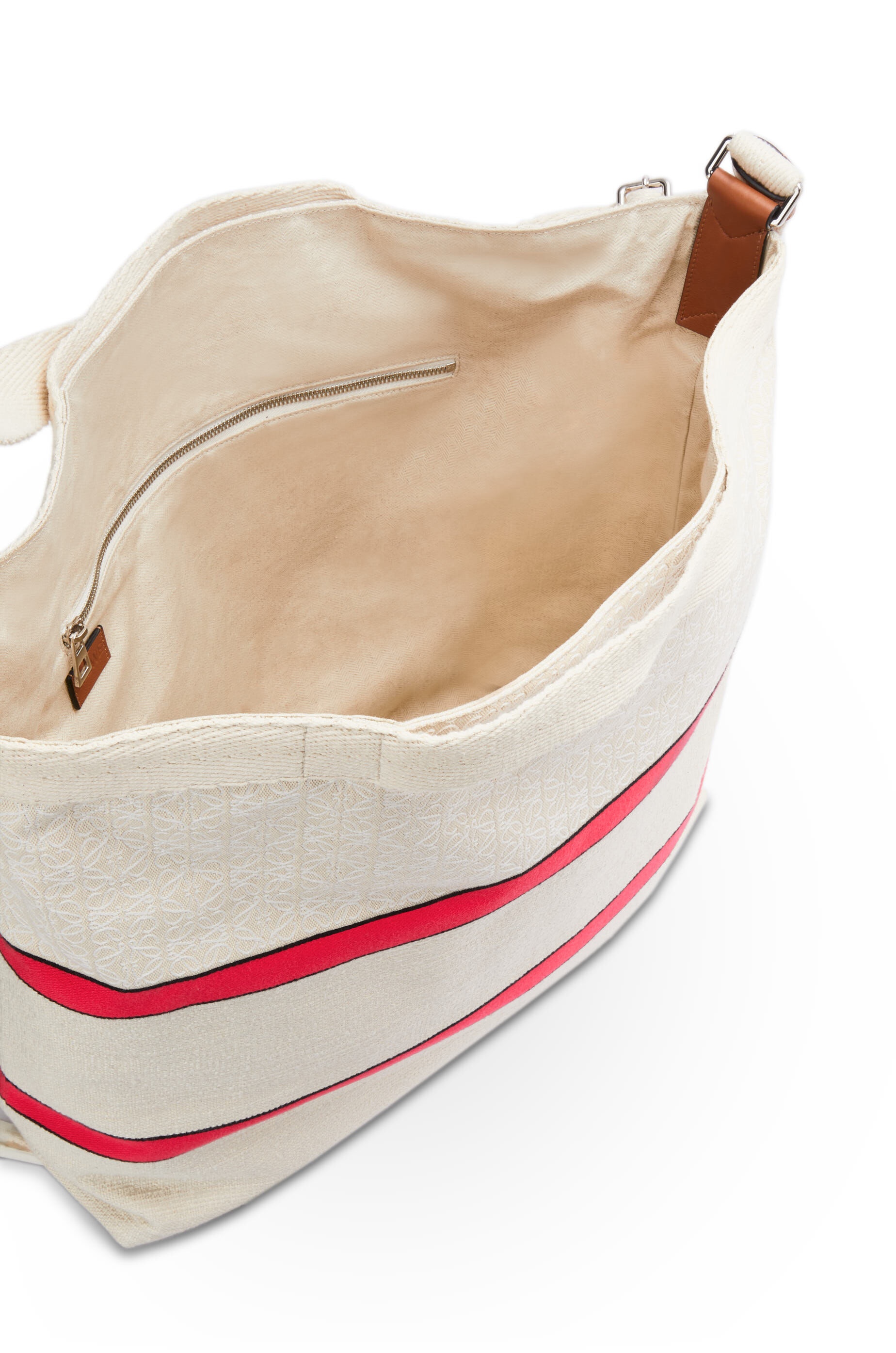 Crossbody tote in jacquard and calfskin - 4