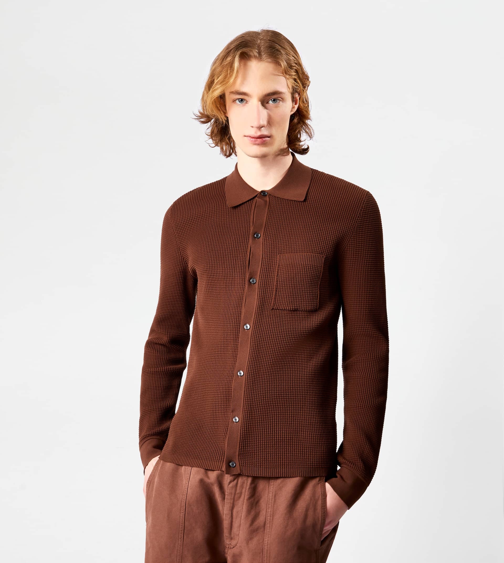 SHIRT IN KNIT - BROWN - 4