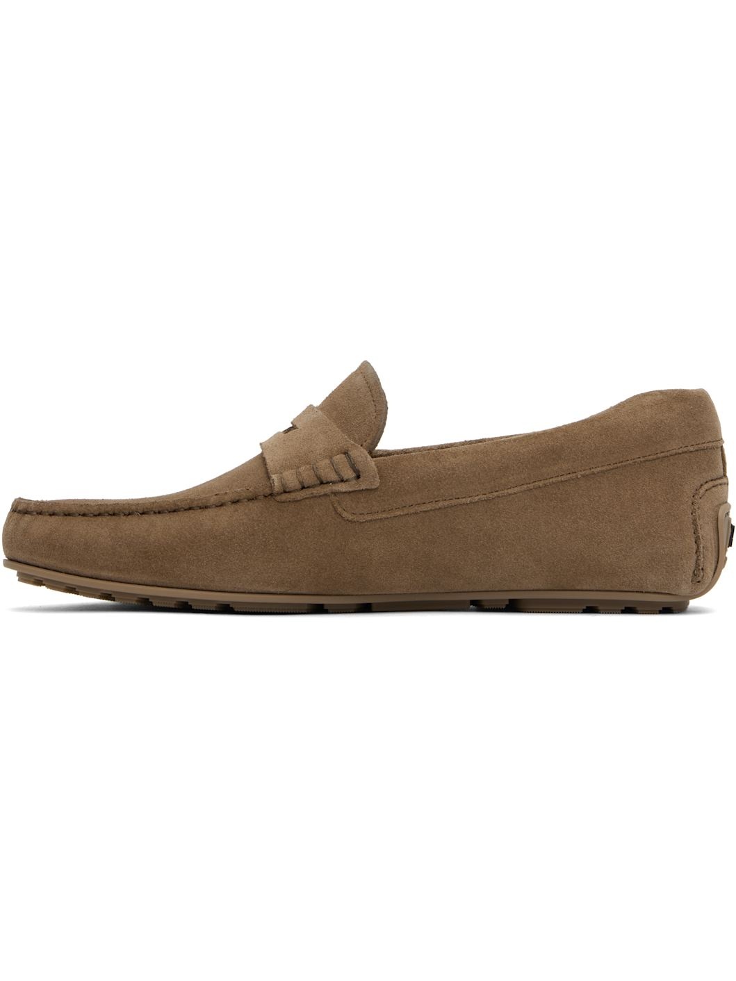 Taupe Portuguese-Crafted Suede Loafers - 3