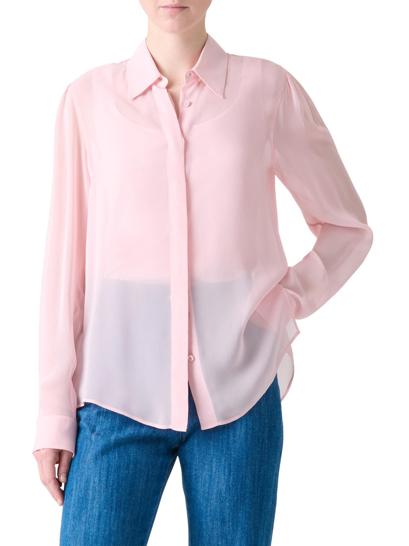 Women's Boho Georgette Blouse - Pale Pink 3