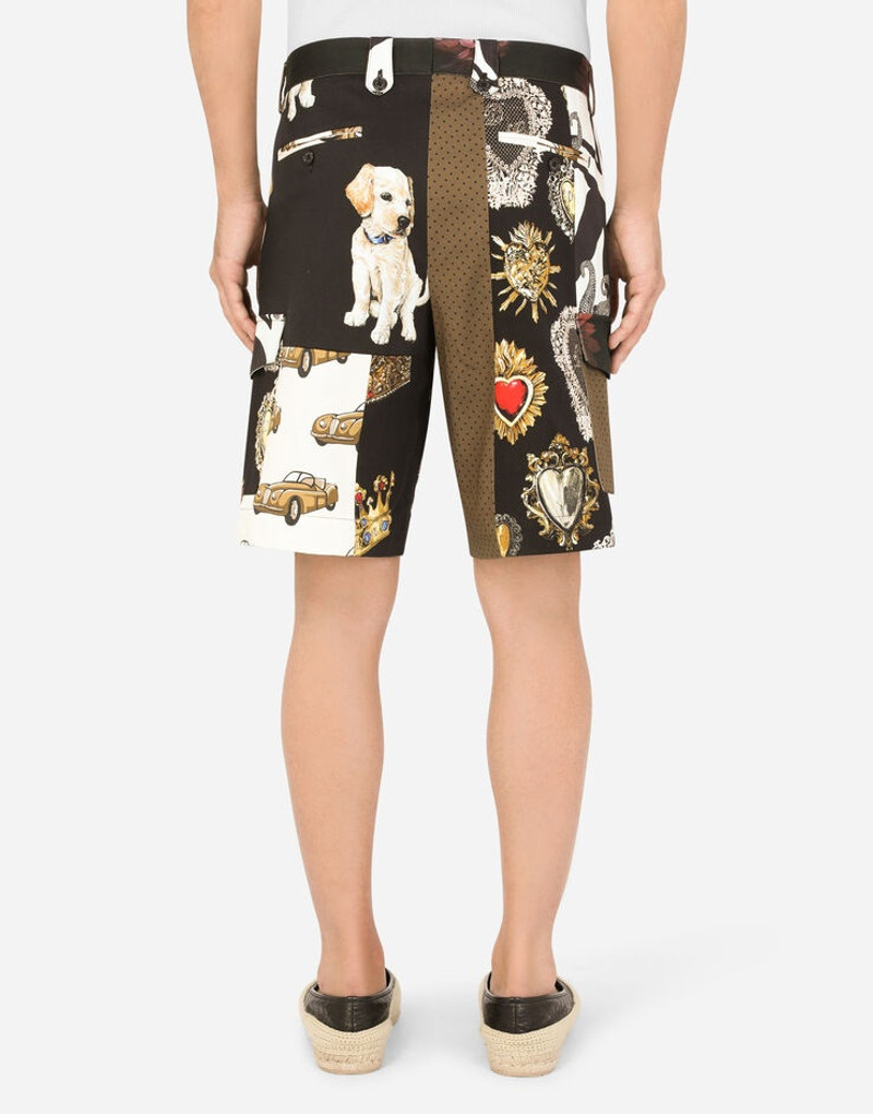 Cotton patchwork shorts 3