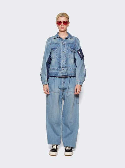 sacai Denim And Nylon Twill Jacket Blue outlook