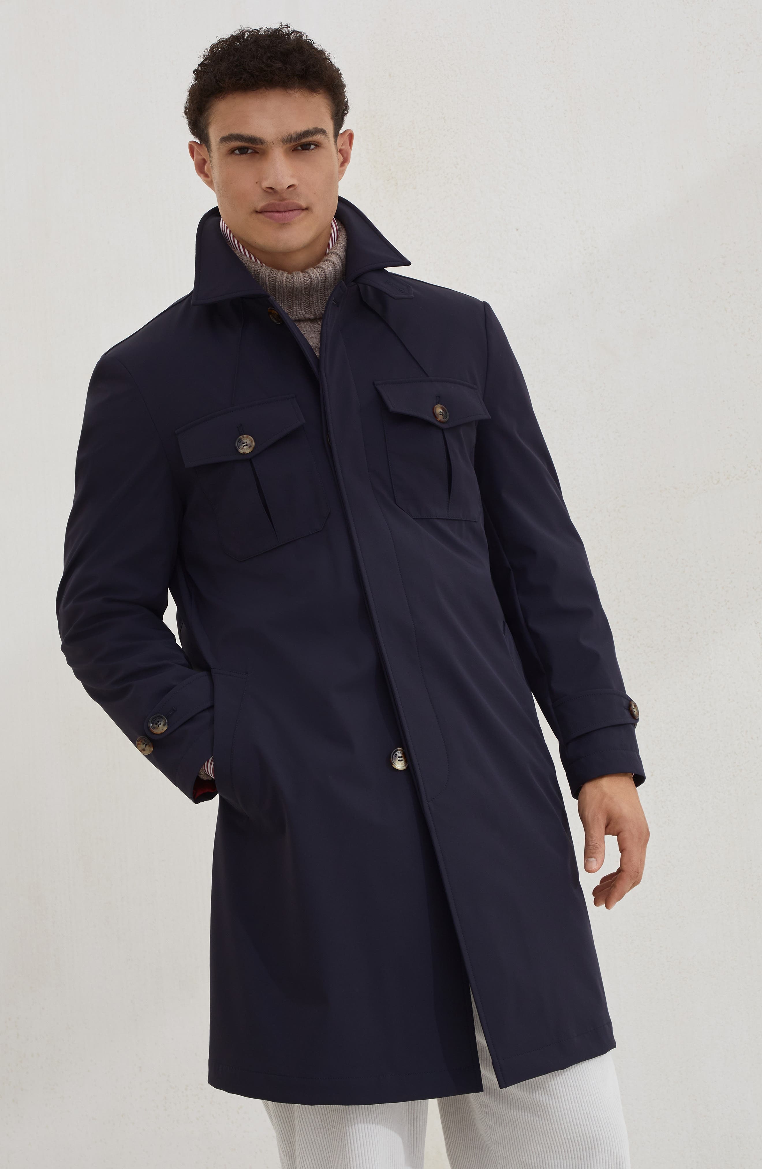 Brunello Cucinelli Redingote in Navy Blue at Nordstrom - 2