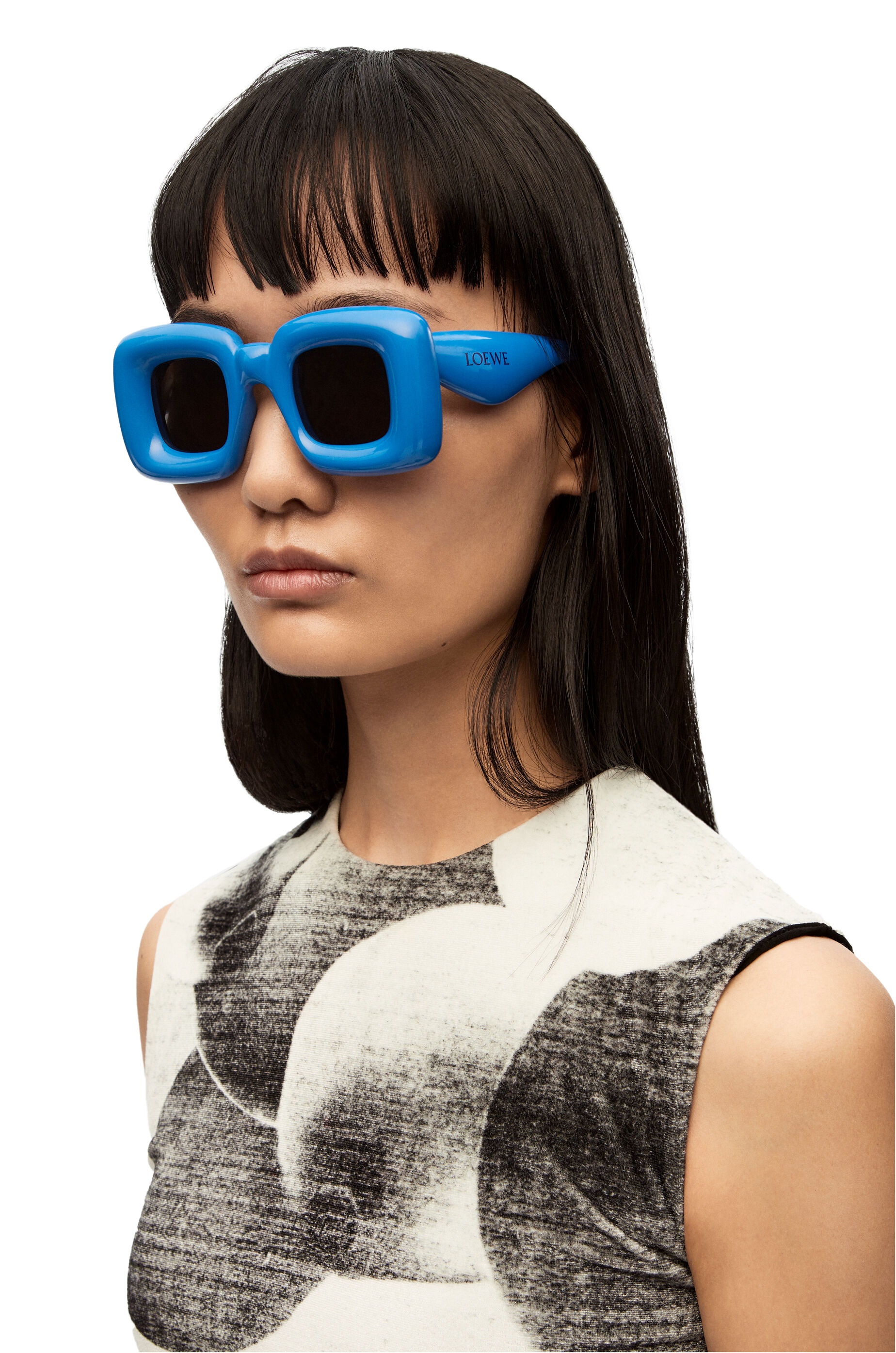 Inflated rectangular sunglasses in acetate - 2