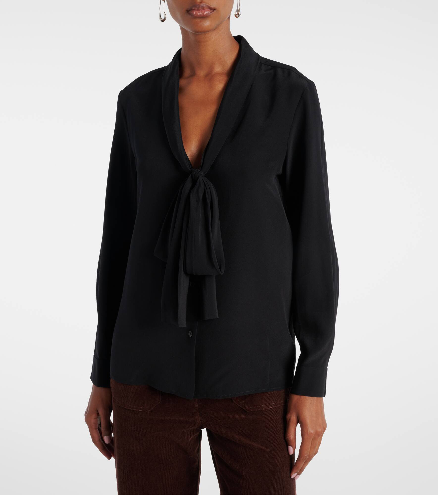 Angelique bow-detail silk blouse - 6