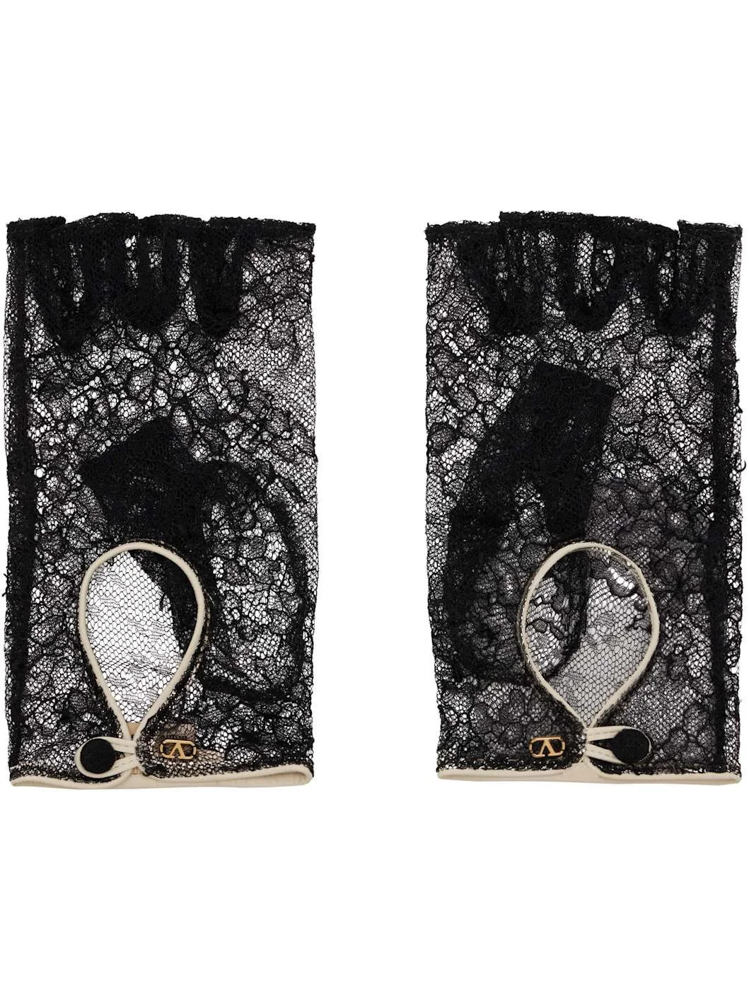 Black VLogo Signature Biker Gloves - 1