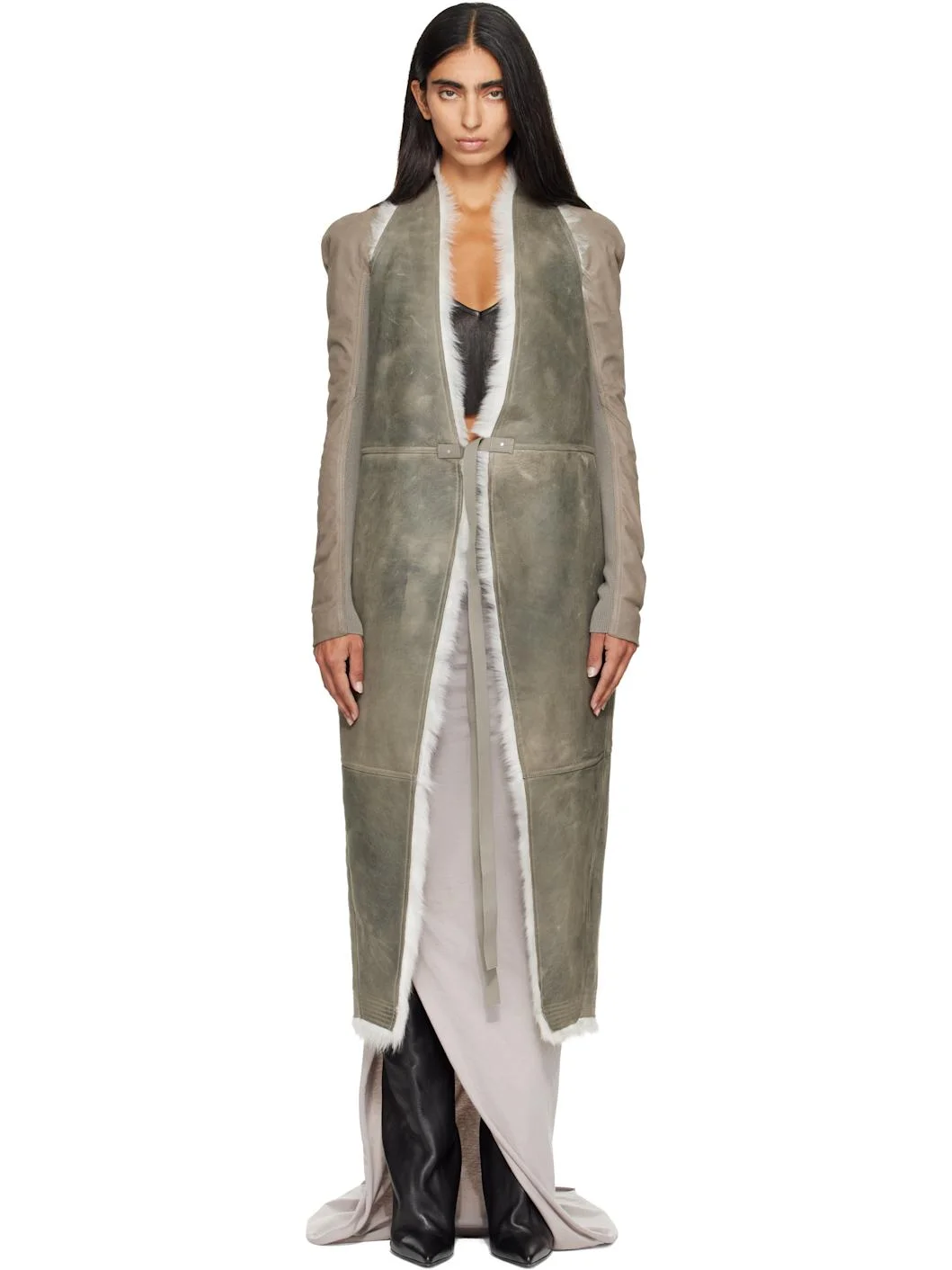 Taupe Tower Cyclops Shearling Vest - 1