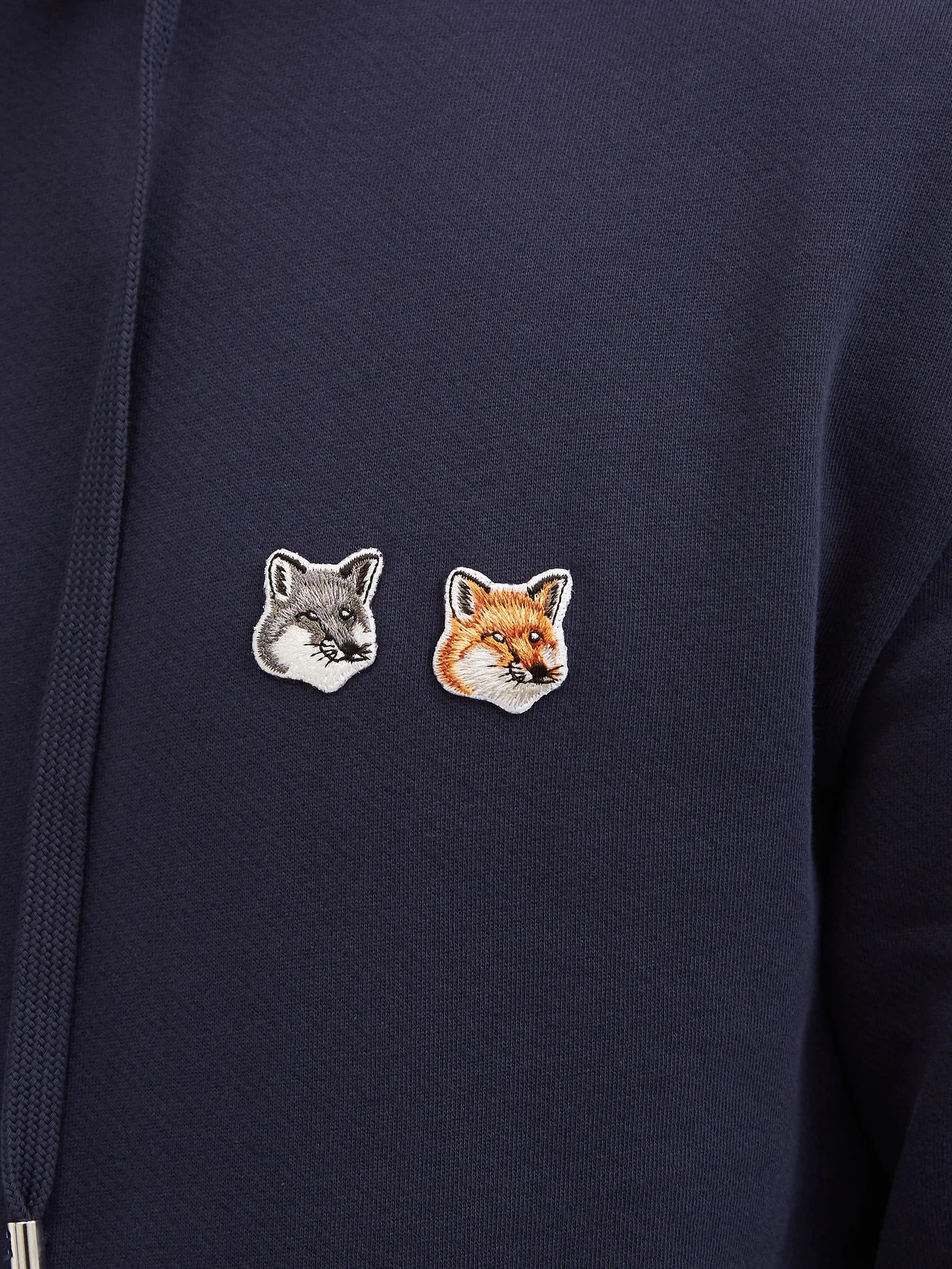 Double Fox Head-patch cotton hooded sweatshirt - 4