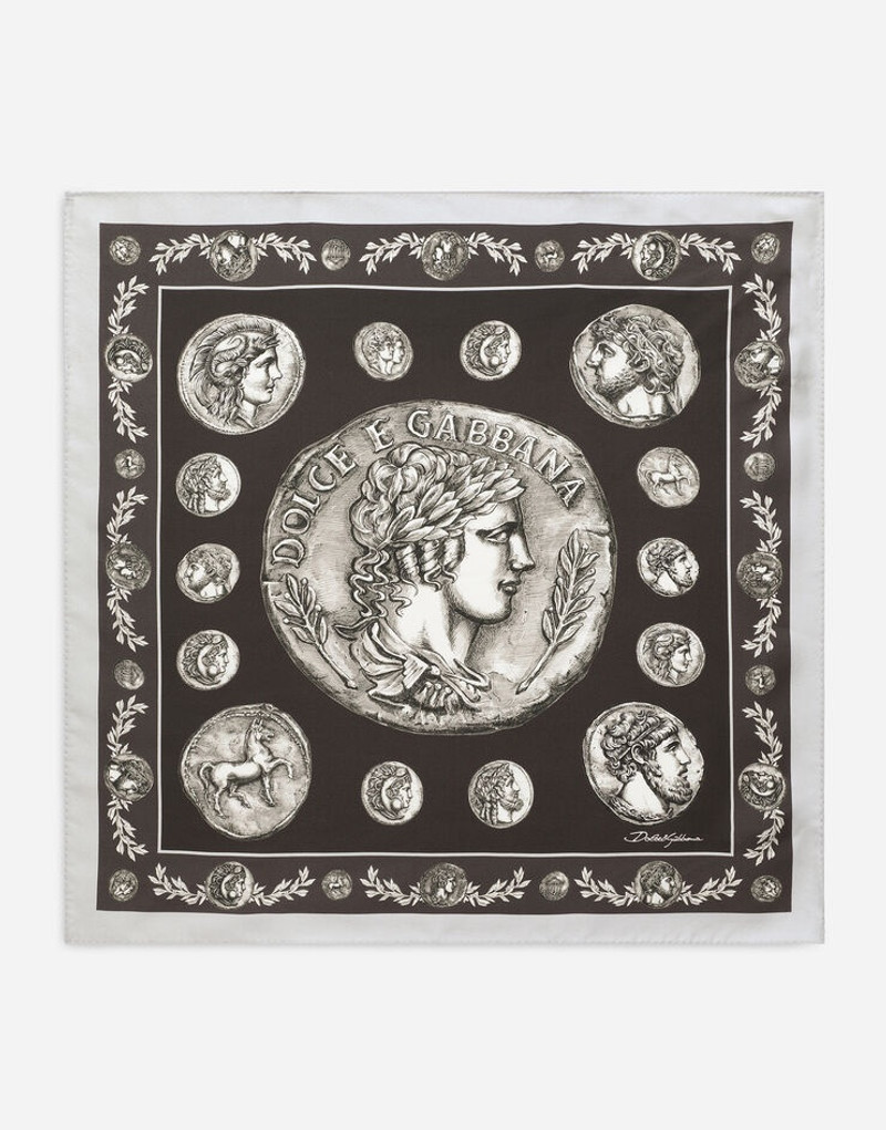 Coin print silk bandanna (50x50) 1