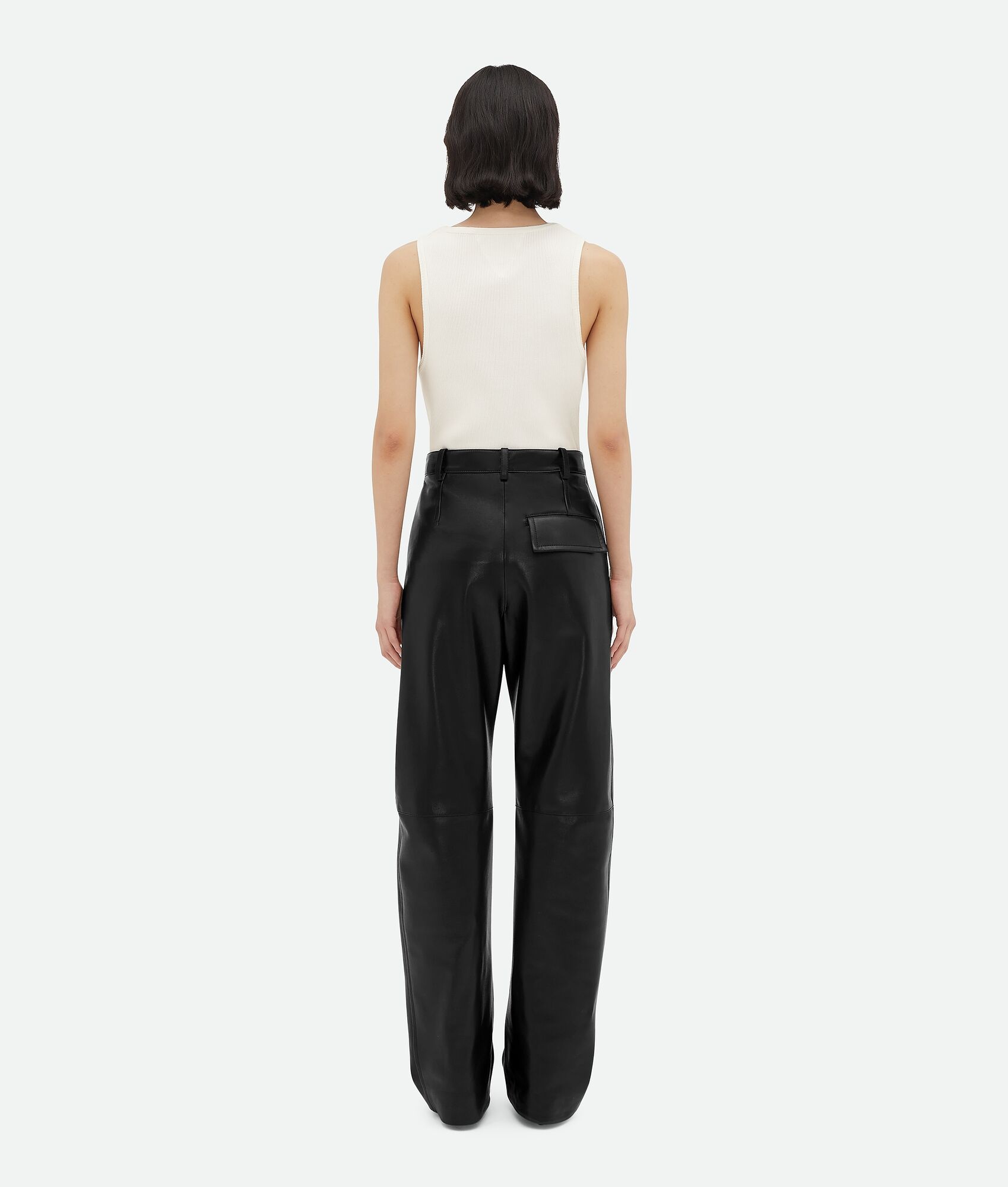 Leather Rounded Leg Trousers - 3