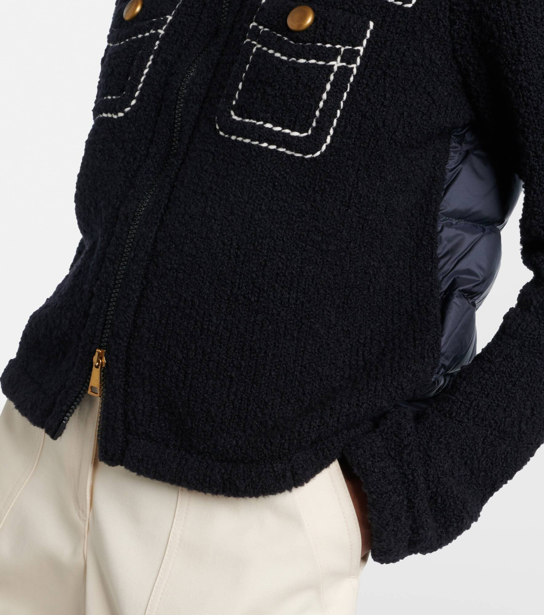Wool-blend bouclé down jacket - 5