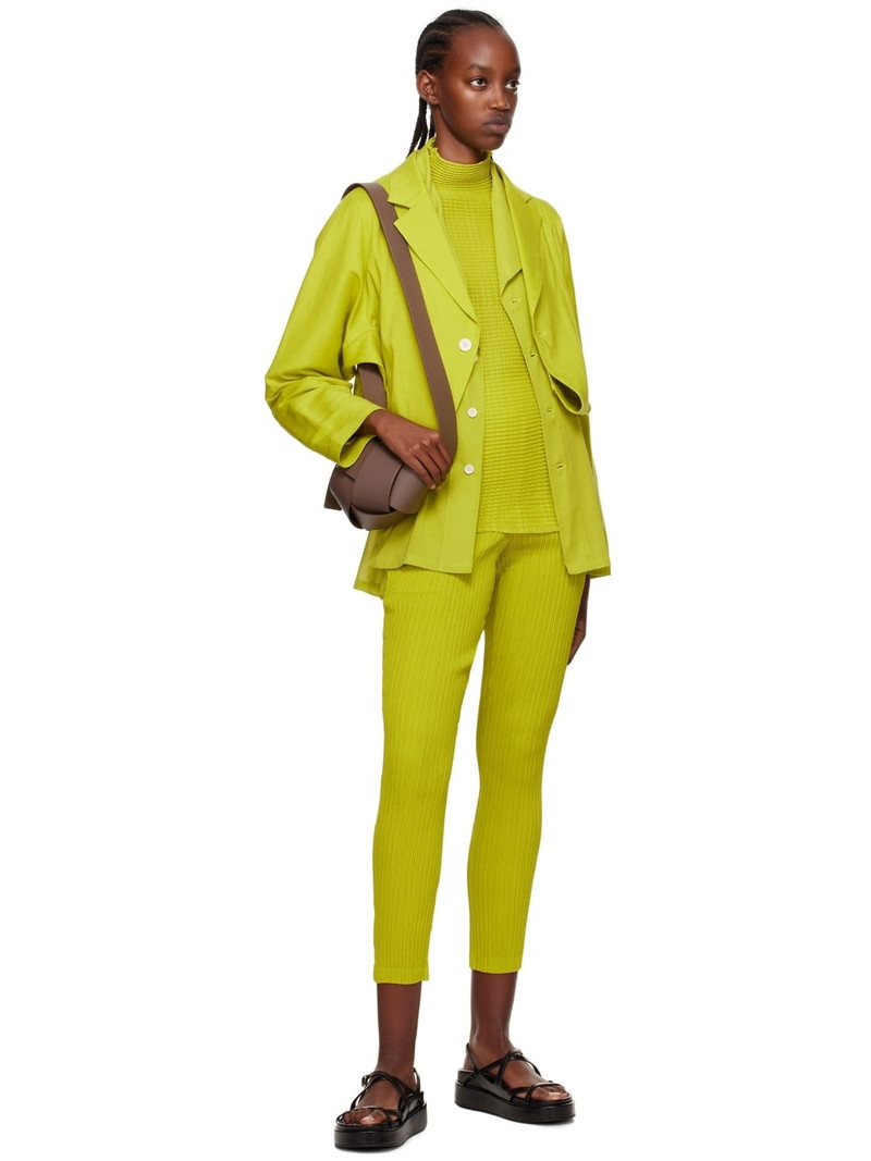 ISSEY MIYAKE Yellow Hatching Trousers outlook