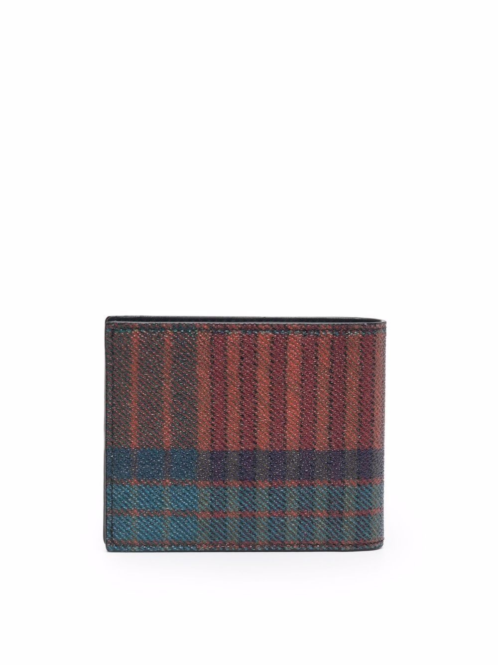 plaid-check bi-fold wallet - 2