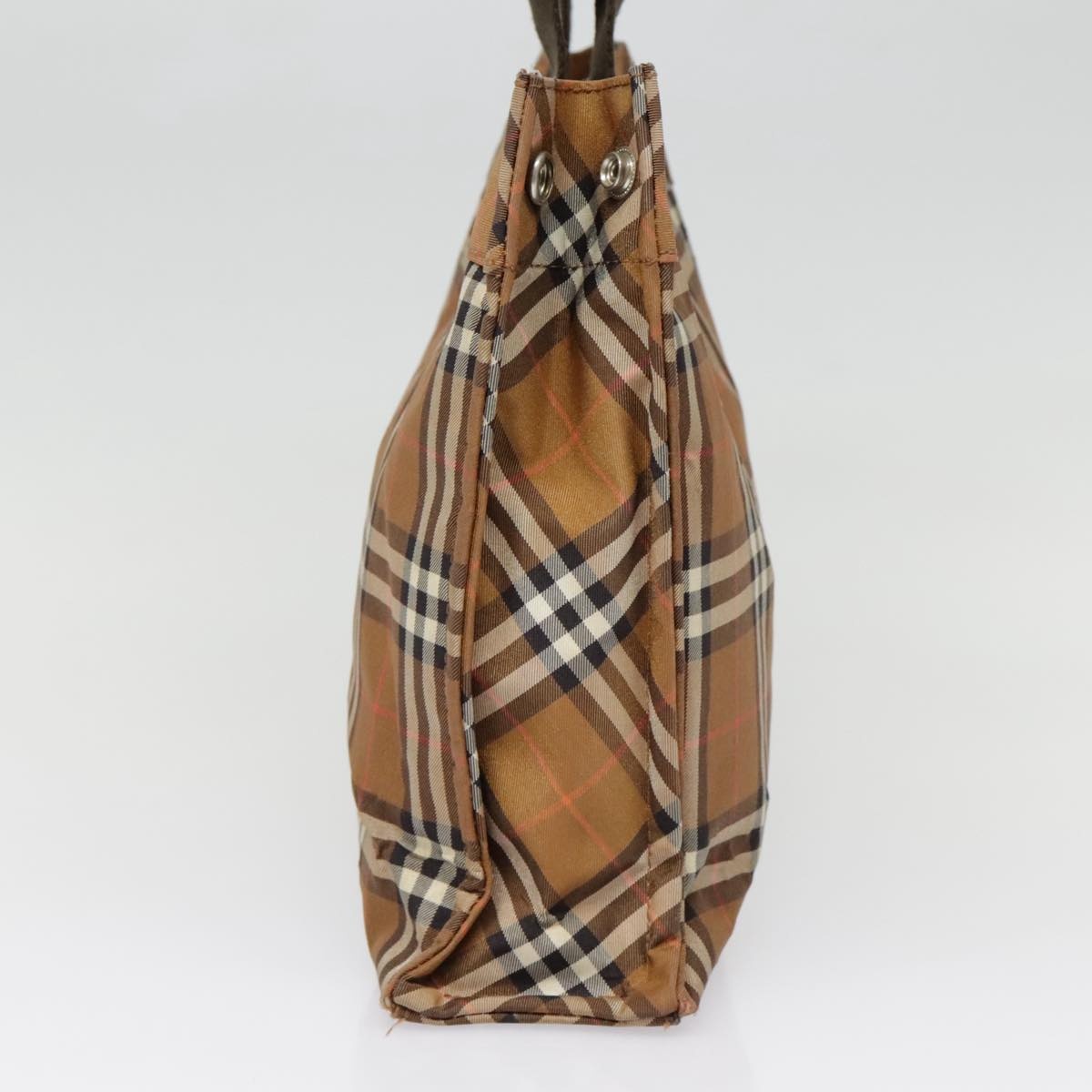 Burberry Nova Check Blue Label Tote Bag Nylon Brown - 4