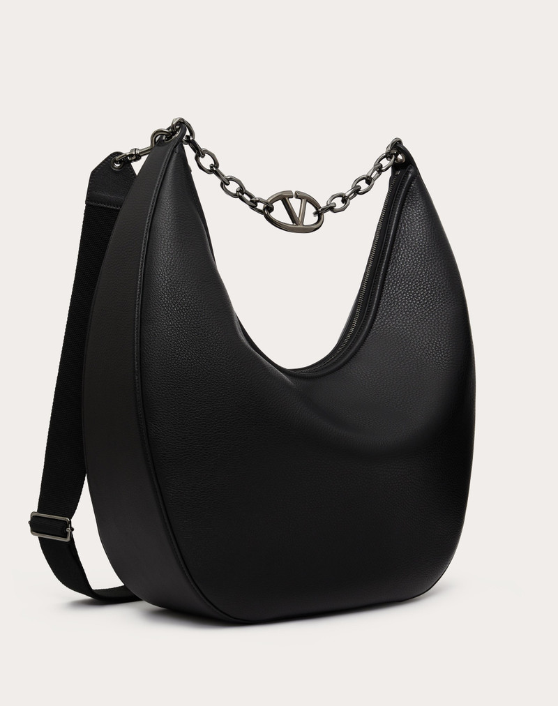 MAXI HOBO VLOGO MOON BAG IN GRAINY CALFSKIN WITH CHAIN 2