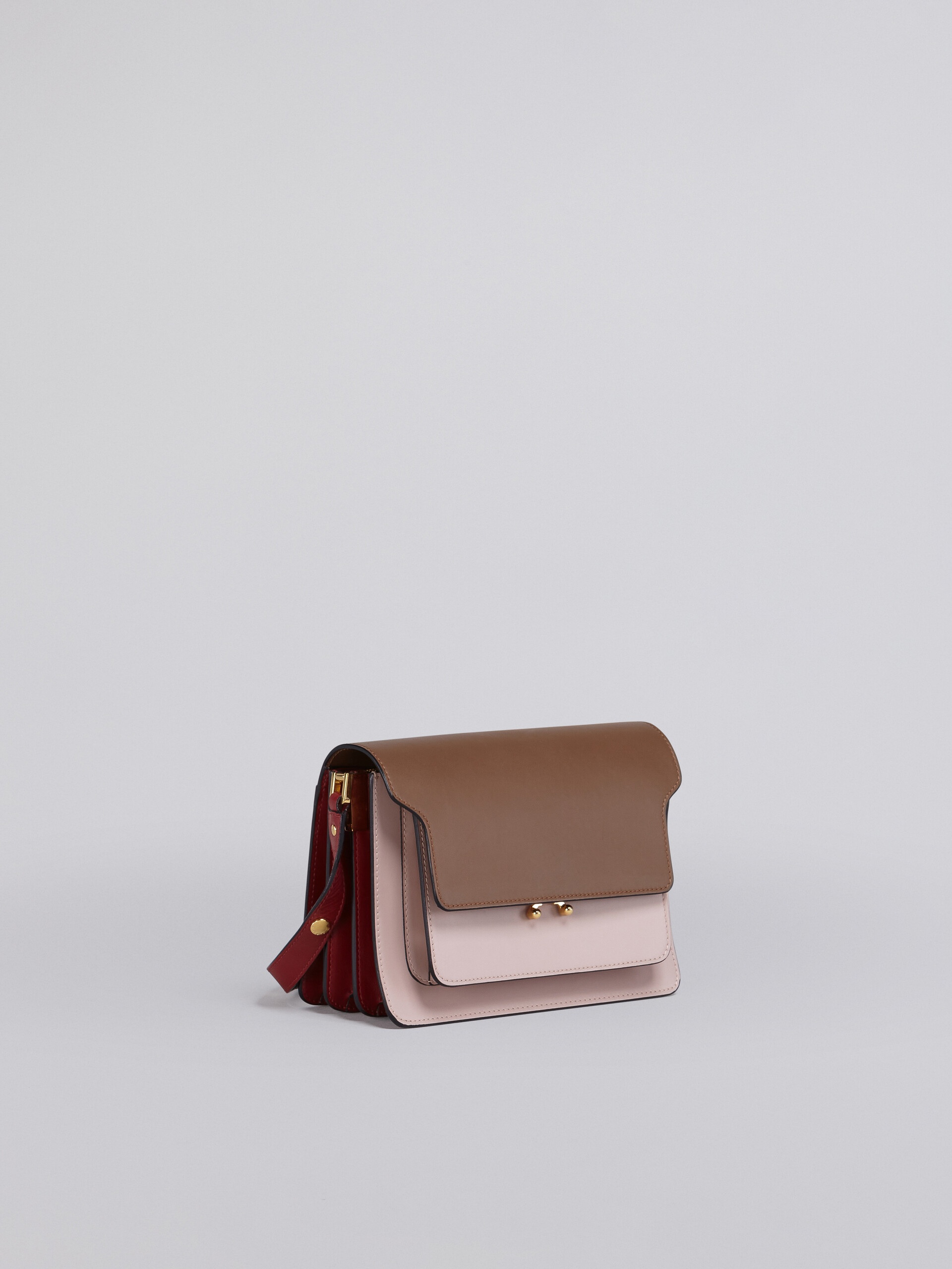 TRUNK MEDIUM BAG IN BROWN PINK AND RED LEATHER - 5