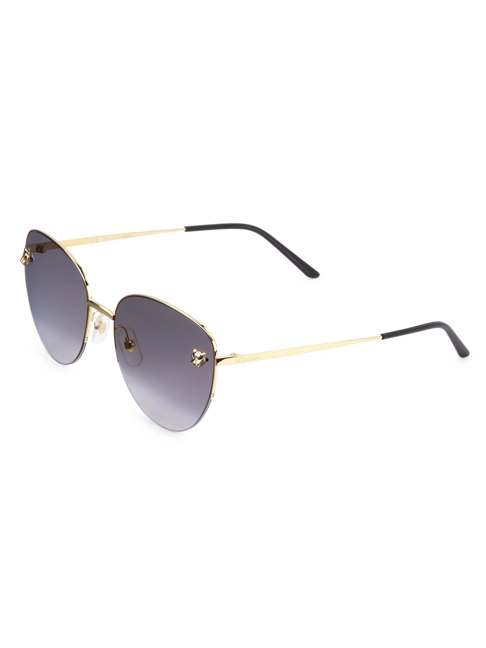 Women's Panthère De 59MM Cat-Eye Sunglasses - Grey Gold - 1