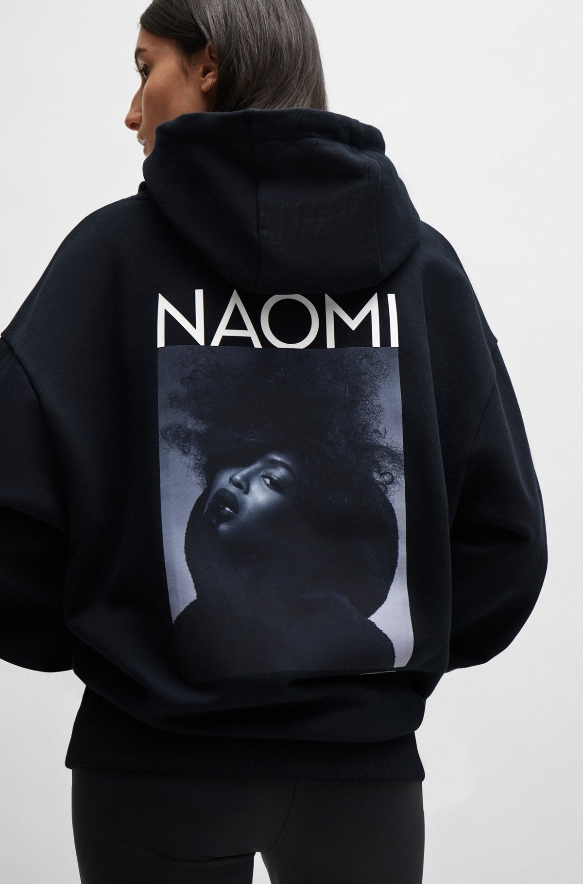 NAOMI X BOSS COTTON-TERRY SWEATSHIRT WITH RIBBED TRIMS - 5
