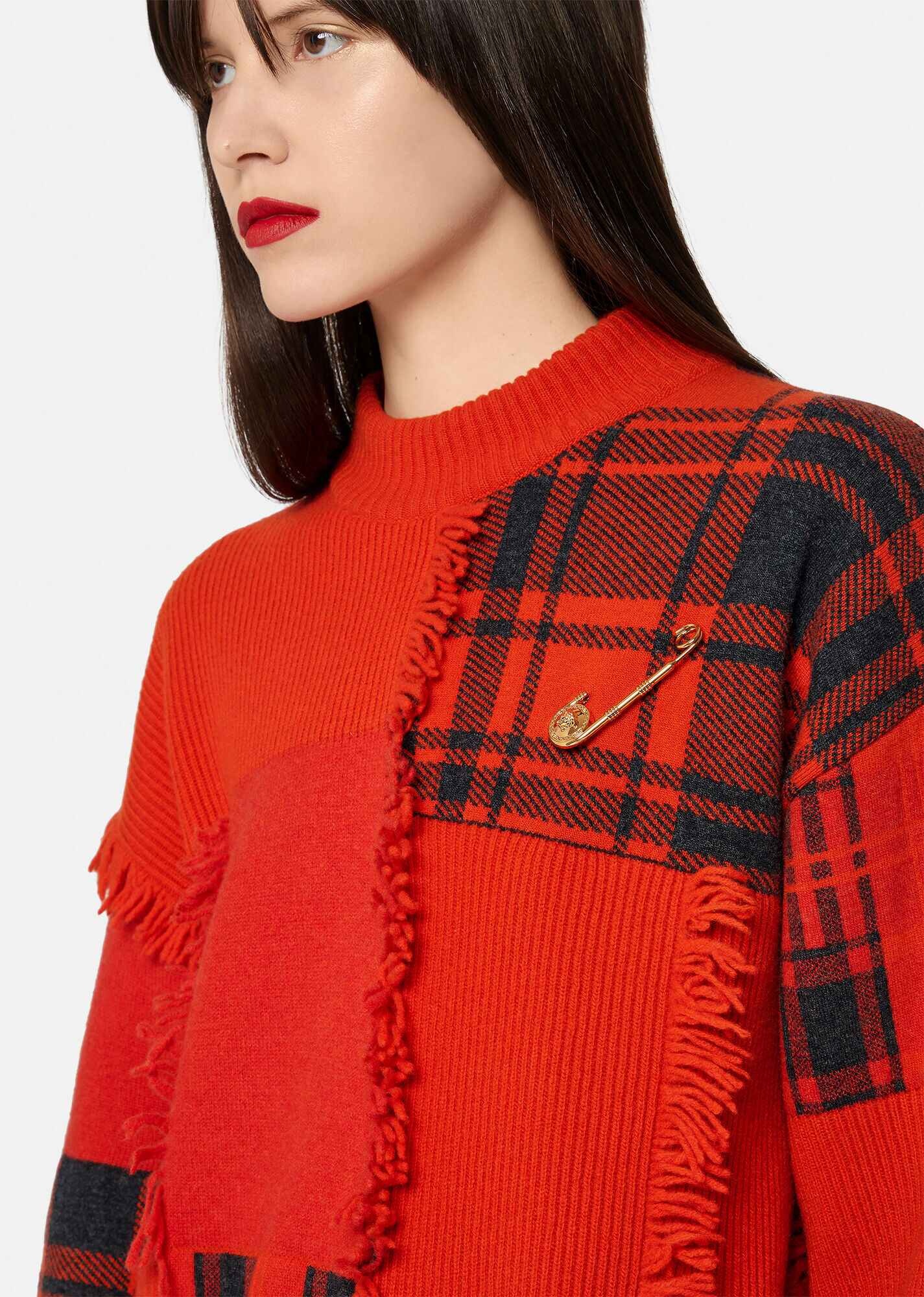 Tartan Patchwork Wool Sweater - 5