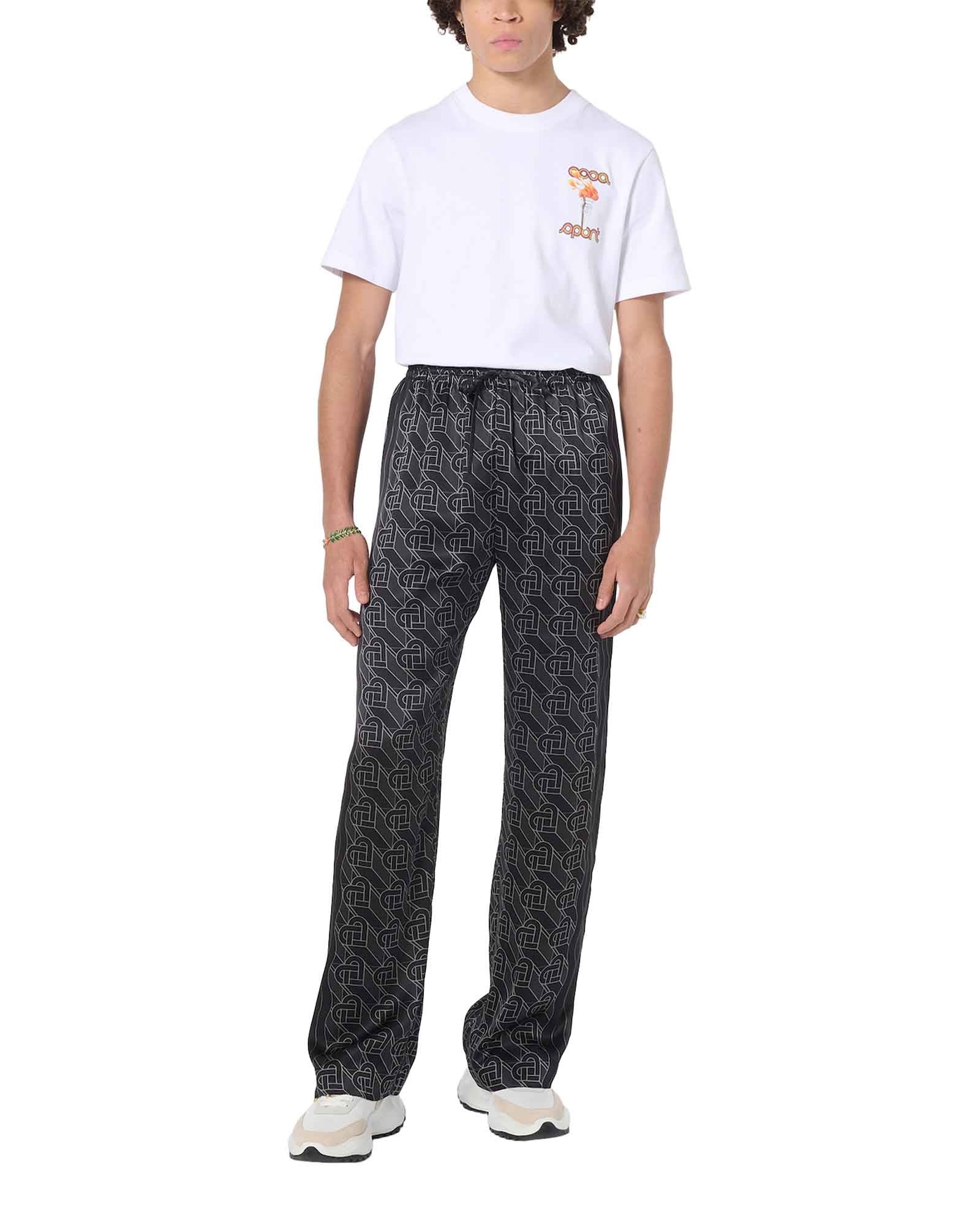 Heart Monogram Pyjama Silk Trousers - 2