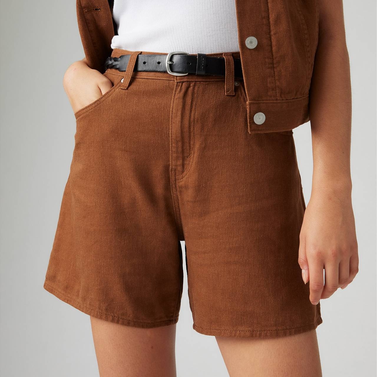 HIGH RISE BAGGY LINEN BLEND LIGHTWEIGHT WOMEN'S SHORTS - 4
